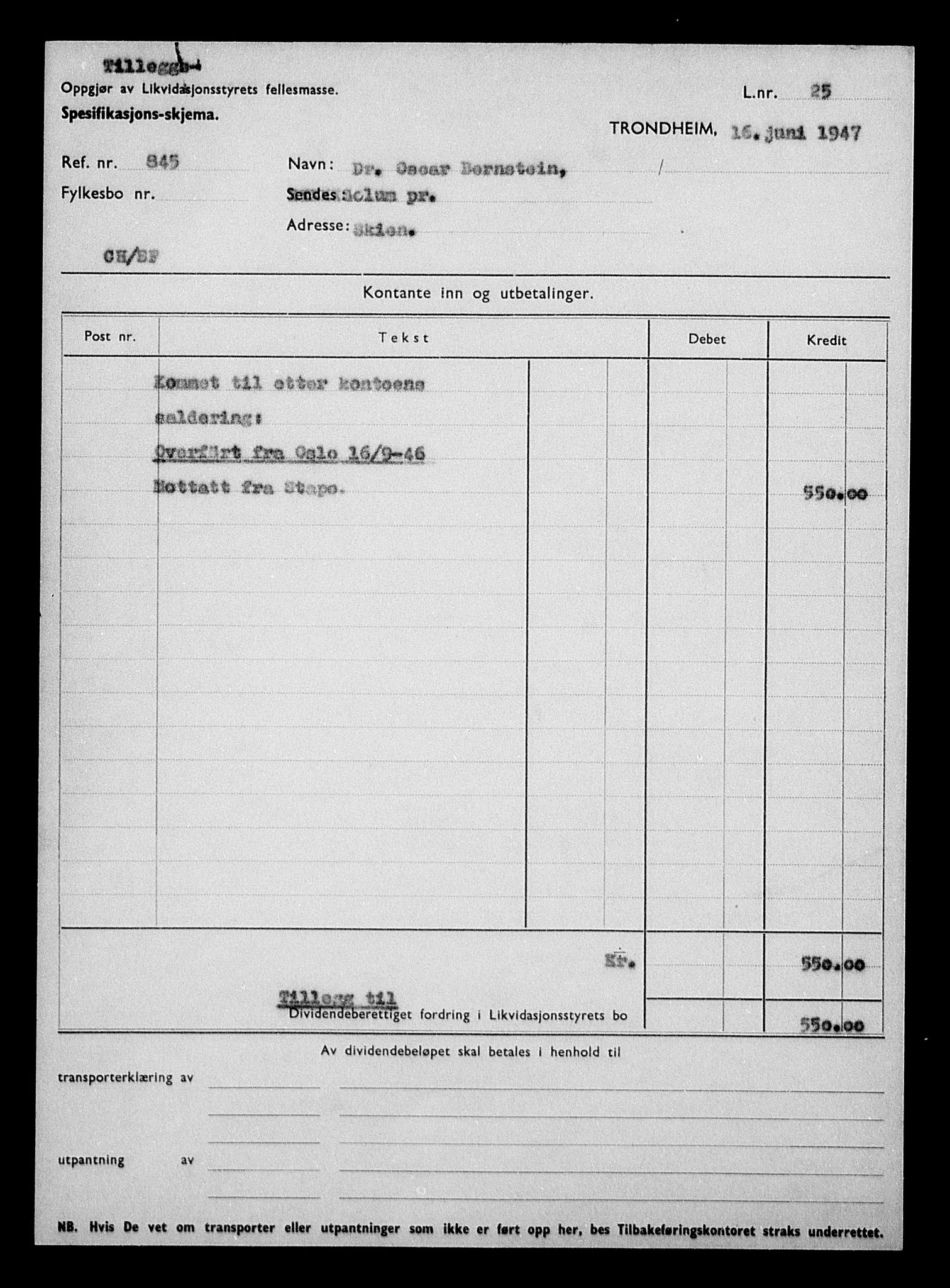 Justisdepartementet, Tilbakeføringskontoret for inndratte formuer, AV/RA-S-1564/H/Hc/Hcb/L0910: --, 1945-1947, p. 231