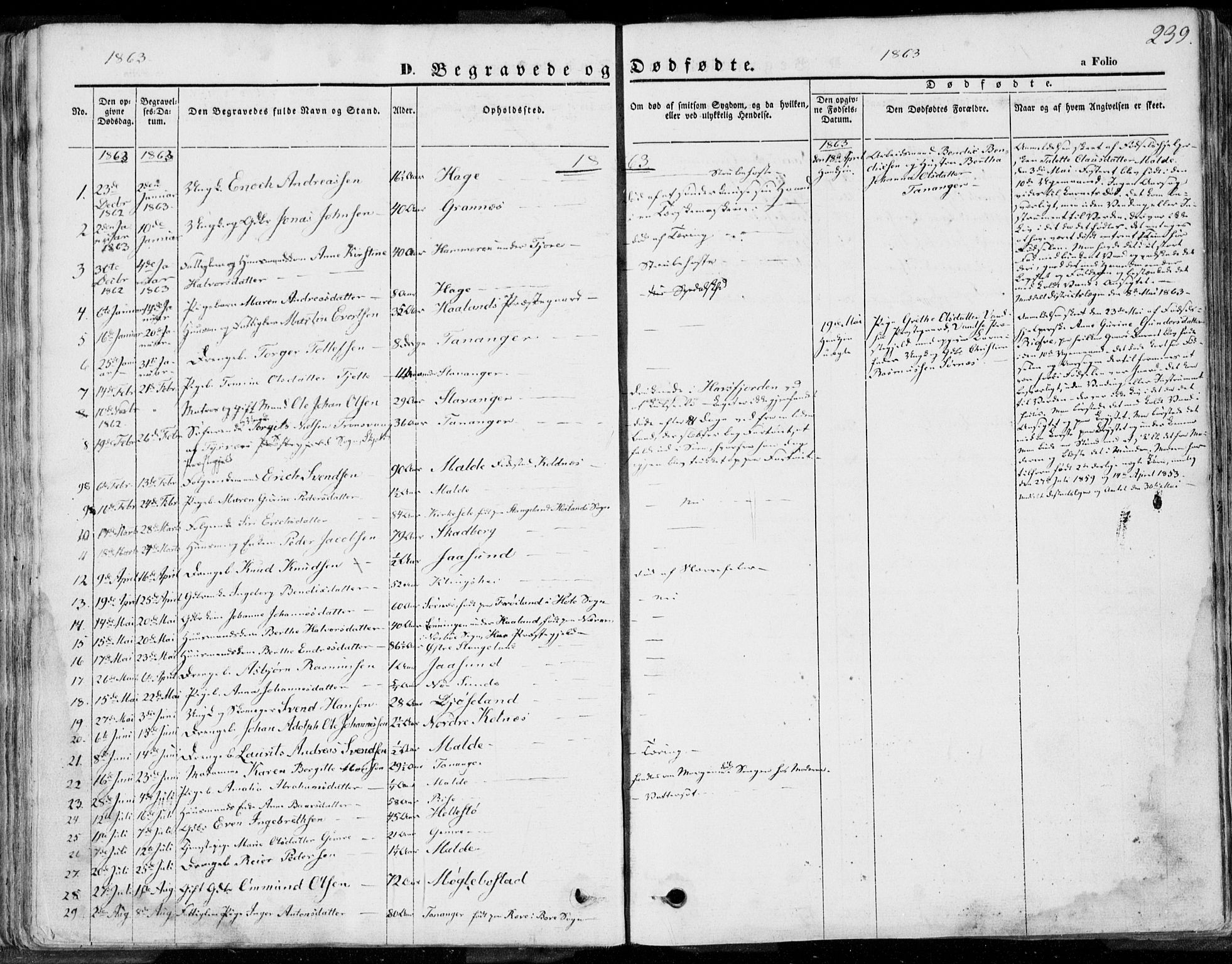 Håland sokneprestkontor, SAST/A-101802/001/30BA/L0008: Parish register (official) no. A 7.2, 1854-1870, p. 239