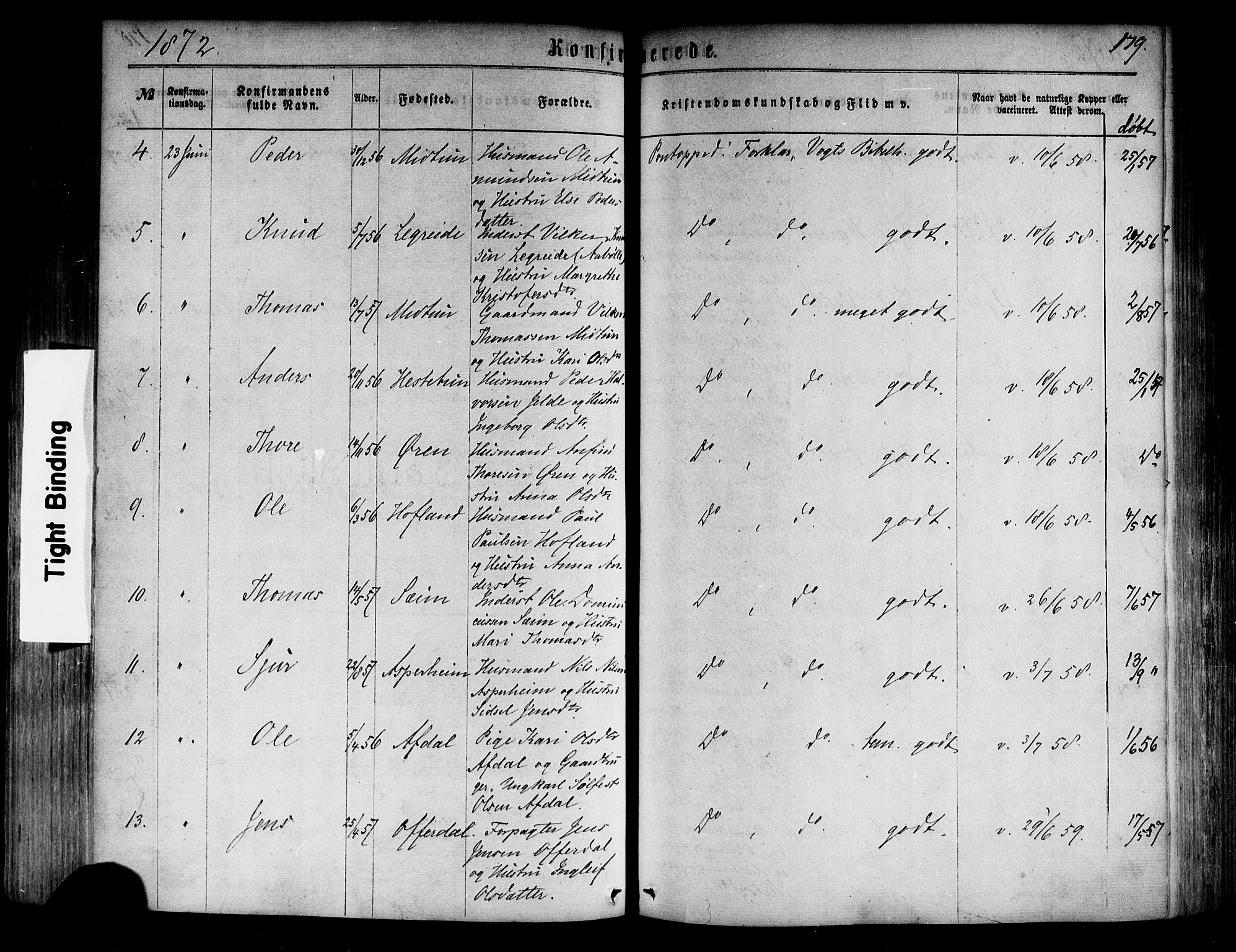 Årdal sokneprestembete, AV/SAB-A-81701: Parish register (official) no. A 3, 1863-1886, p. 179
