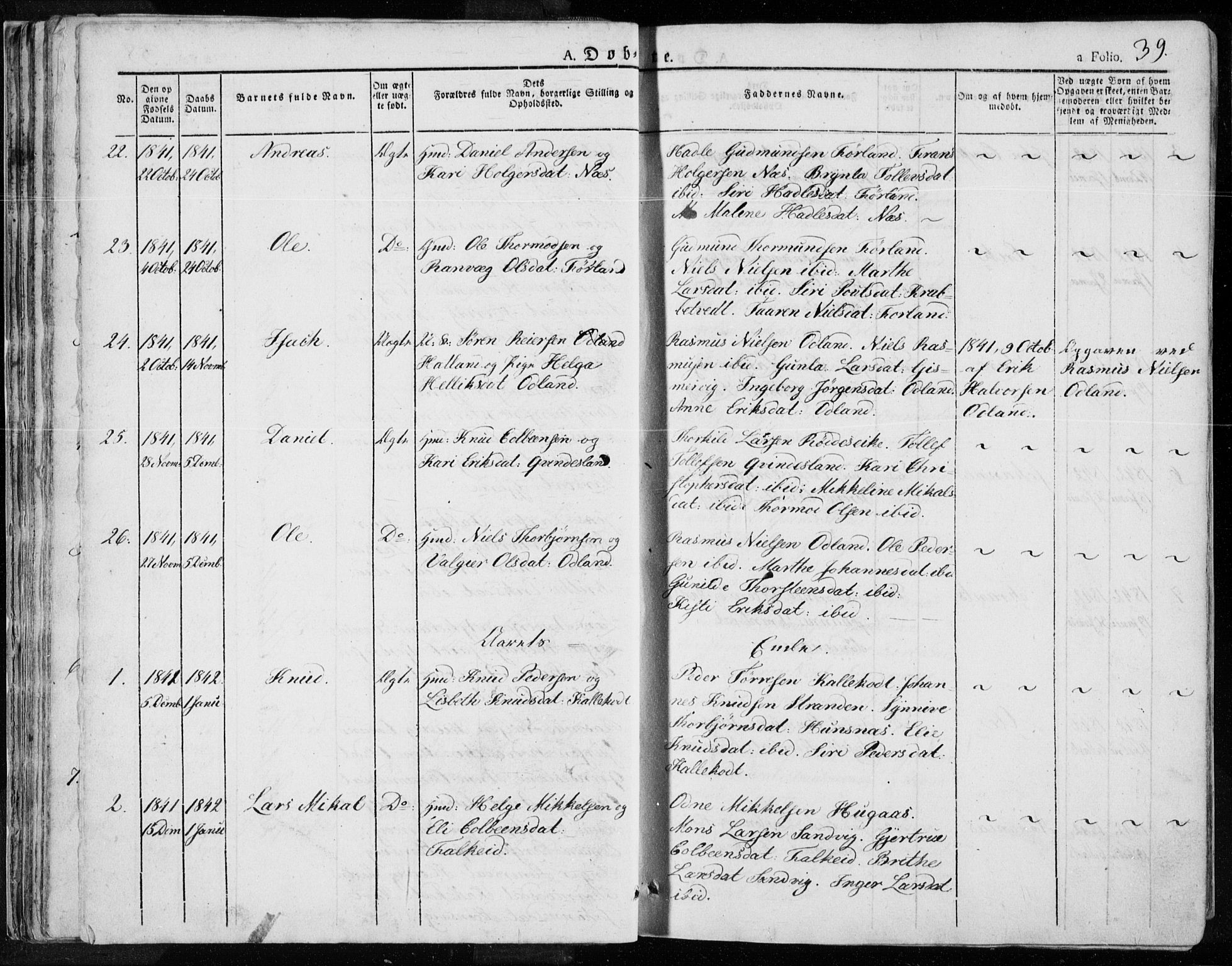 Tysvær sokneprestkontor, AV/SAST-A -101864/H/Ha/Haa/L0001: Parish register (official) no. A 1.1, 1831-1856, p. 39