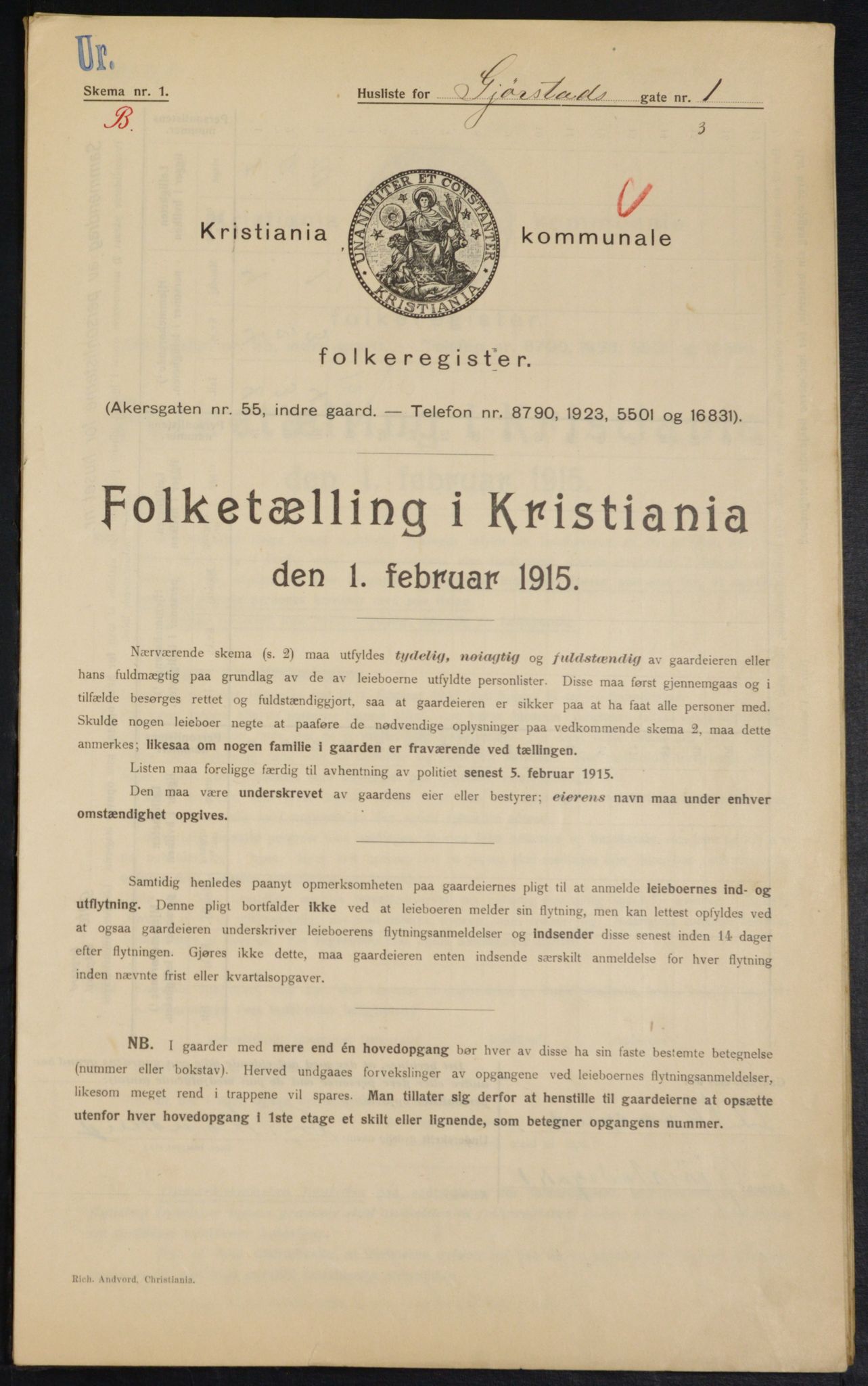 OBA, Municipal Census 1915 for Kristiania, 1915, p. 28936