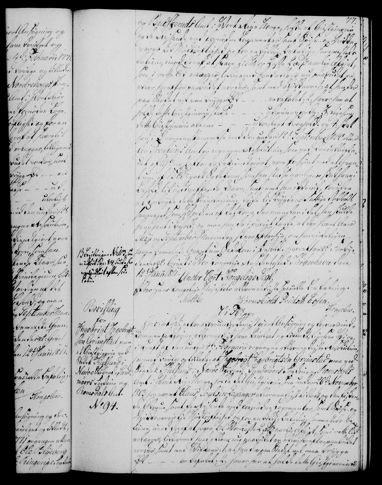 Rentekammeret, Kammerkanselliet, RA/EA-3111/G/Gg/Gga/L0020: Norsk ekspedisjonsprotokoll med register (merket RK 53.20), 1811-1814, p. 77