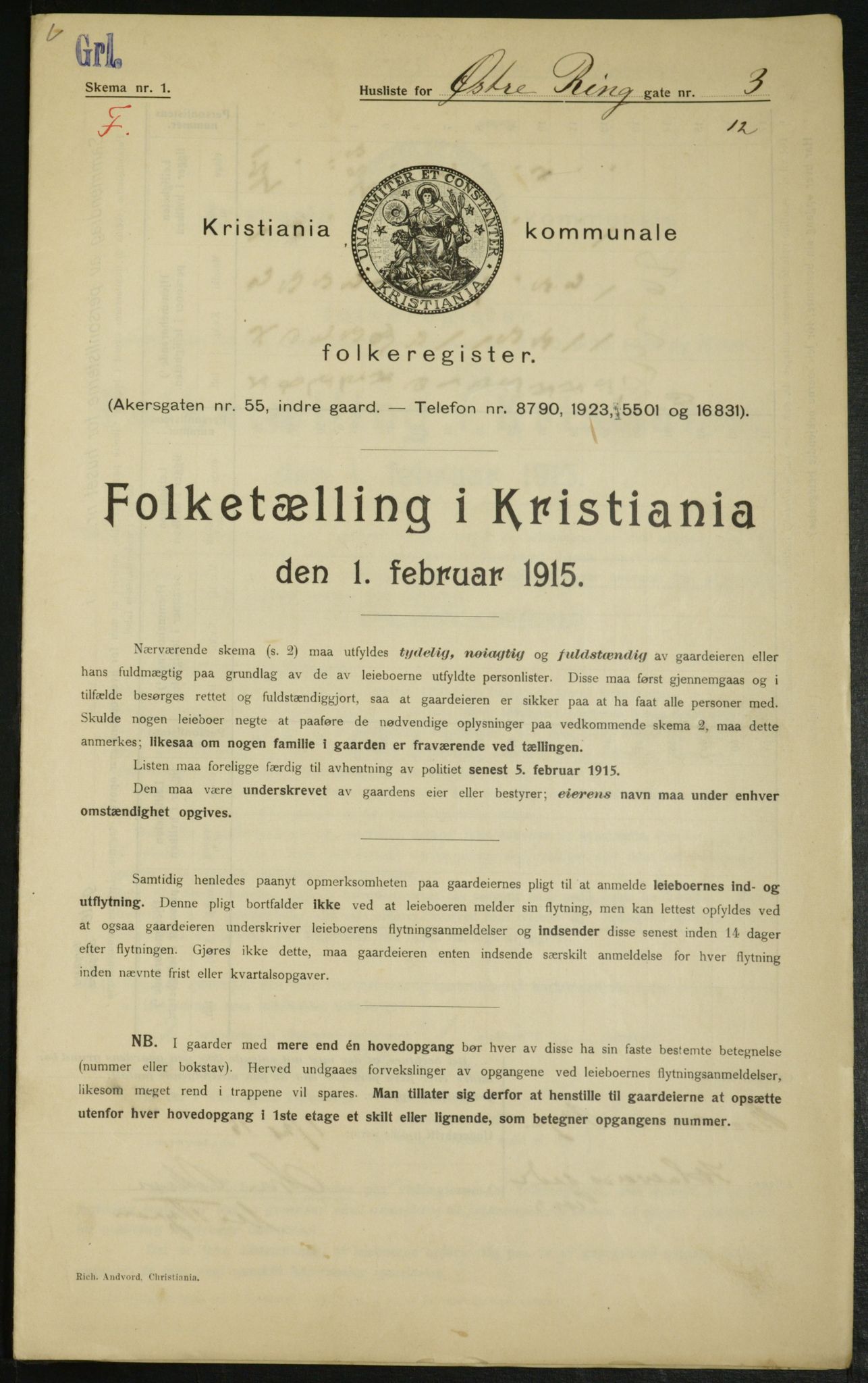 OBA, Municipal Census 1915 for Kristiania, 1915, p. 130021