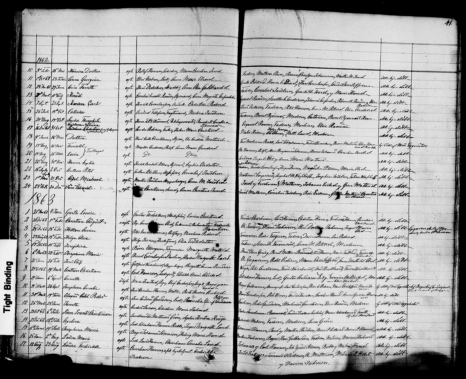 Stavern kirkebøker, SAKO/A-318/F/Fa/L0007: Parish register (official) no. 7, 1840-1877, p. 41