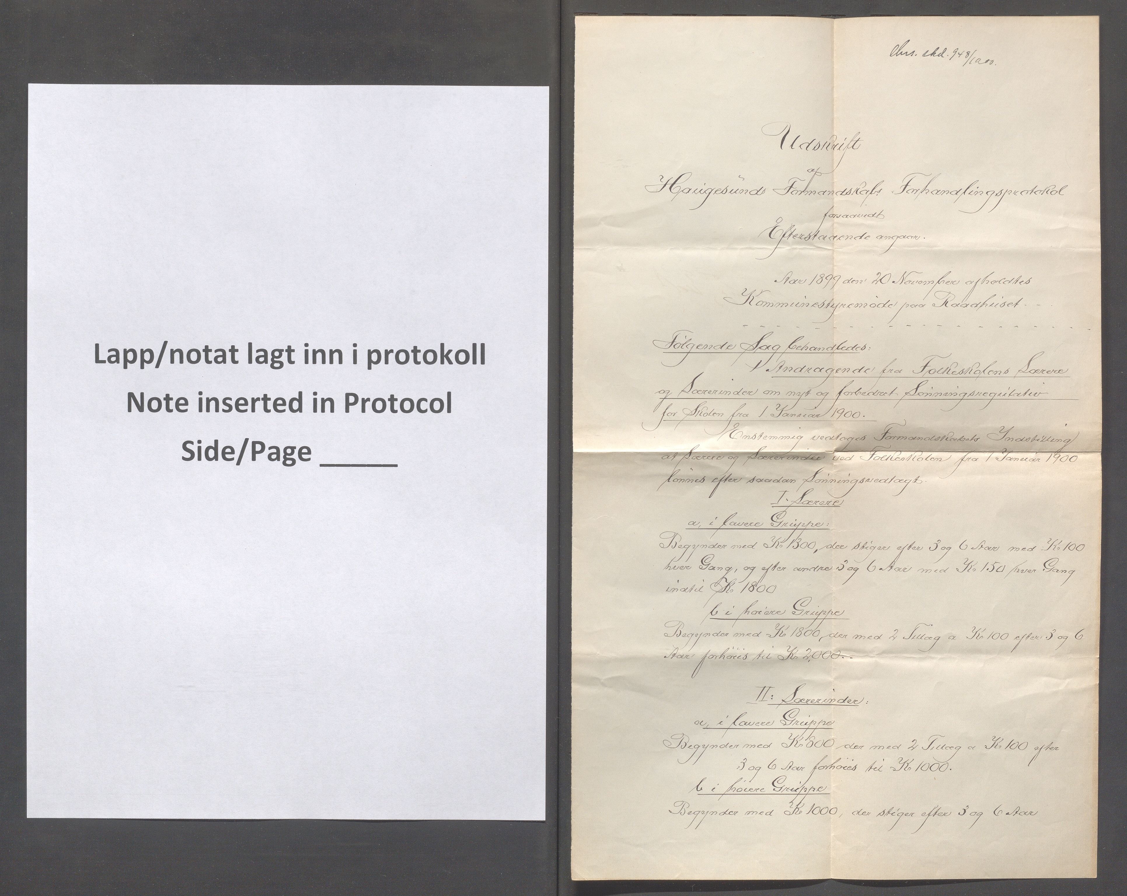 Haugesund kommune - Formannskapet og Bystyret, IKAR/A-740/A/Abb/L0001: Bystyreforhandlinger, 1889-1907