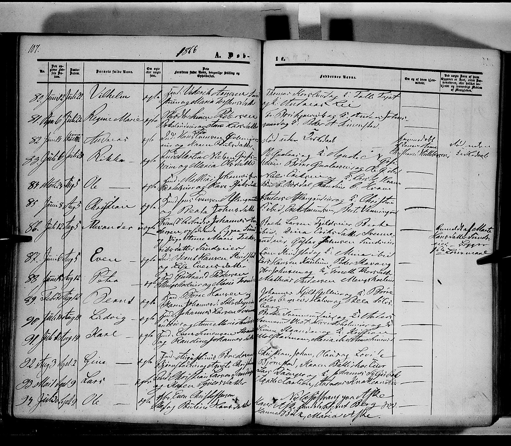 Nes prestekontor, Hedmark, AV/SAH-PREST-020/K/Ka/L0004: Parish register (official) no. 4, 1852-1886, p. 107