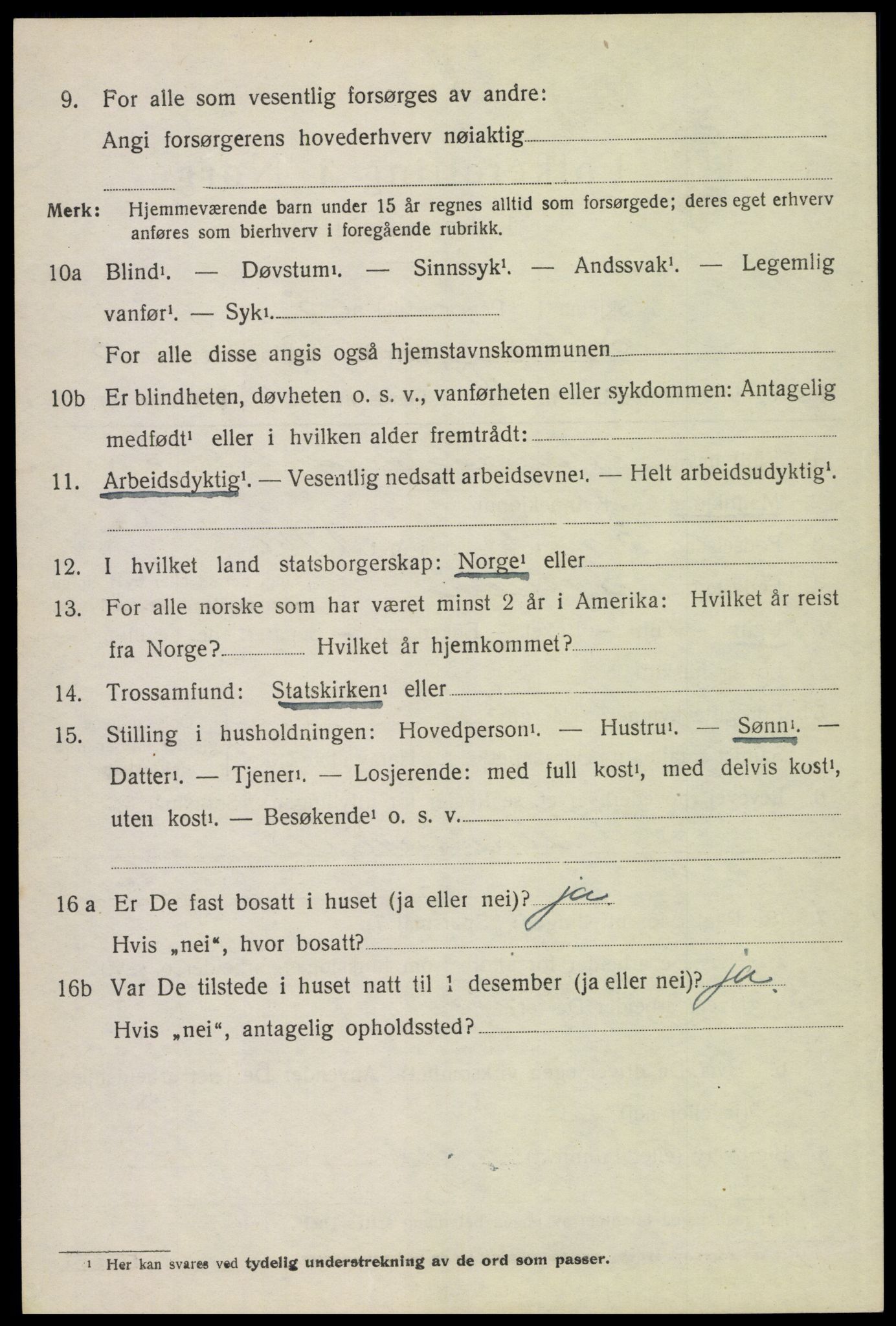 SAH, 1920 census for Sollia, 1920, p. 822
