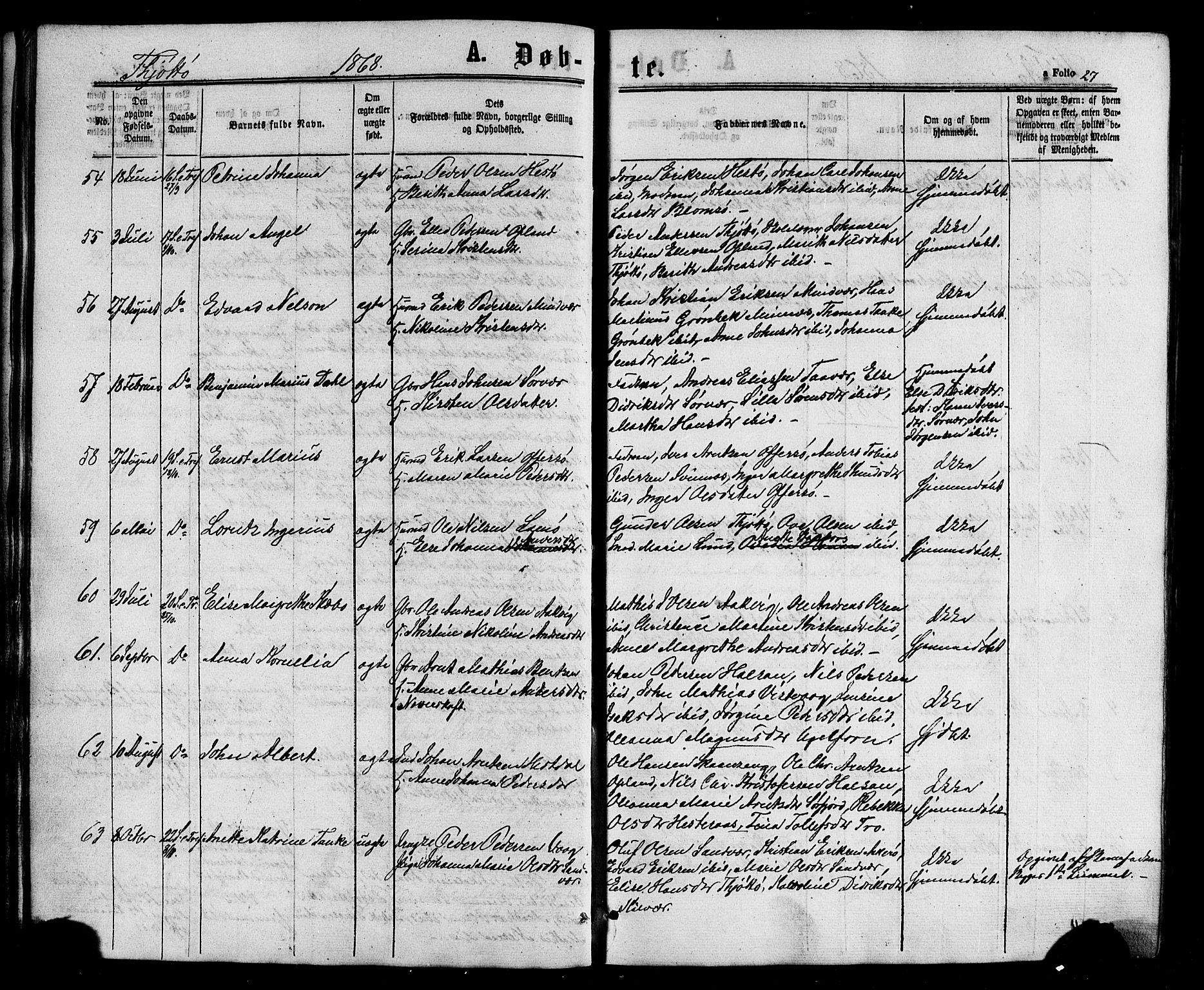 Ministerialprotokoller, klokkerbøker og fødselsregistre - Nordland, AV/SAT-A-1459/817/L0262: Parish register (official) no. 817A03/ 1, 1862-1877, p. 27