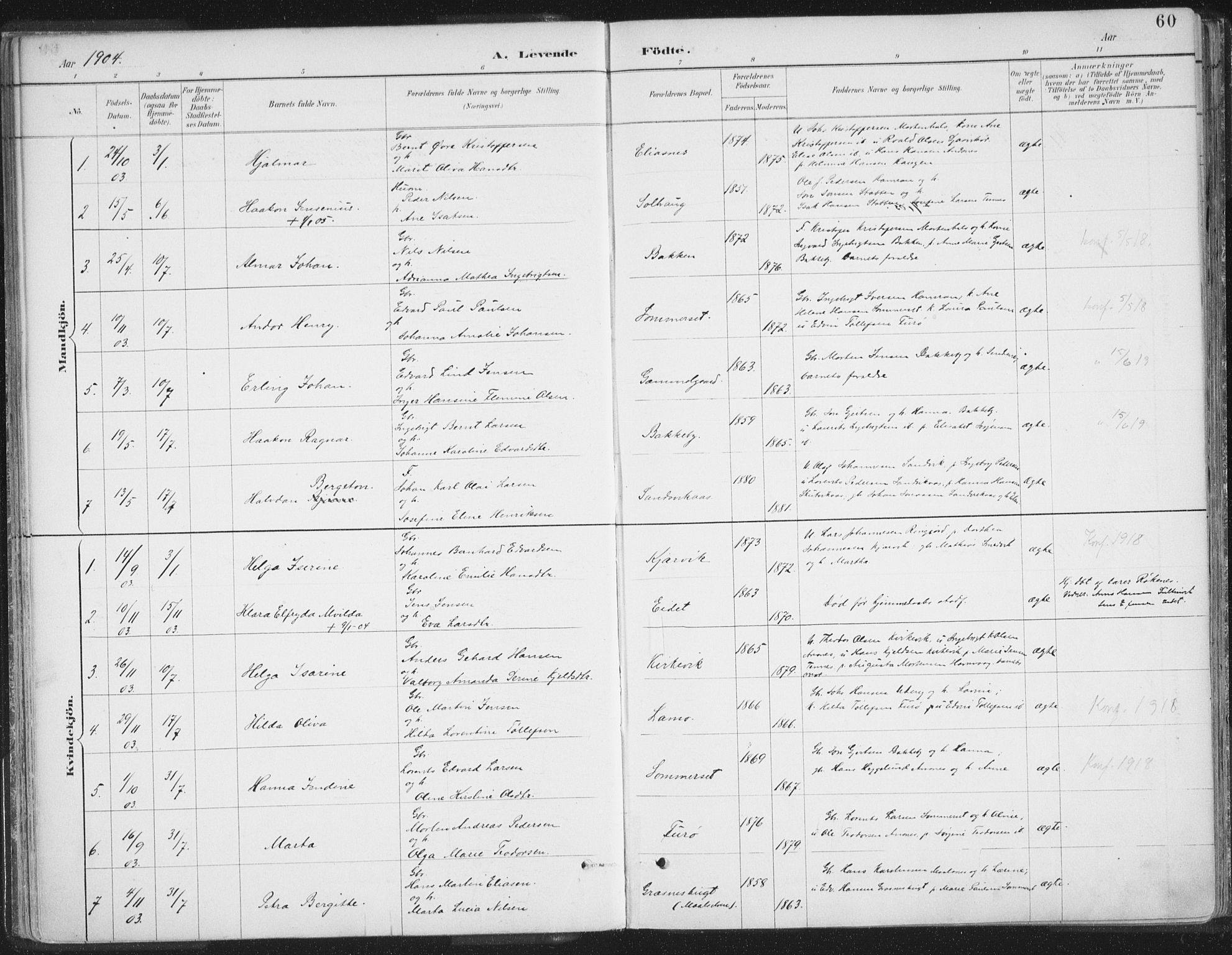 Balsfjord sokneprestembete, AV/SATØ-S-1303/G/Ga/L0007kirke: Parish register (official) no. 7, 1887-1909, p. 60