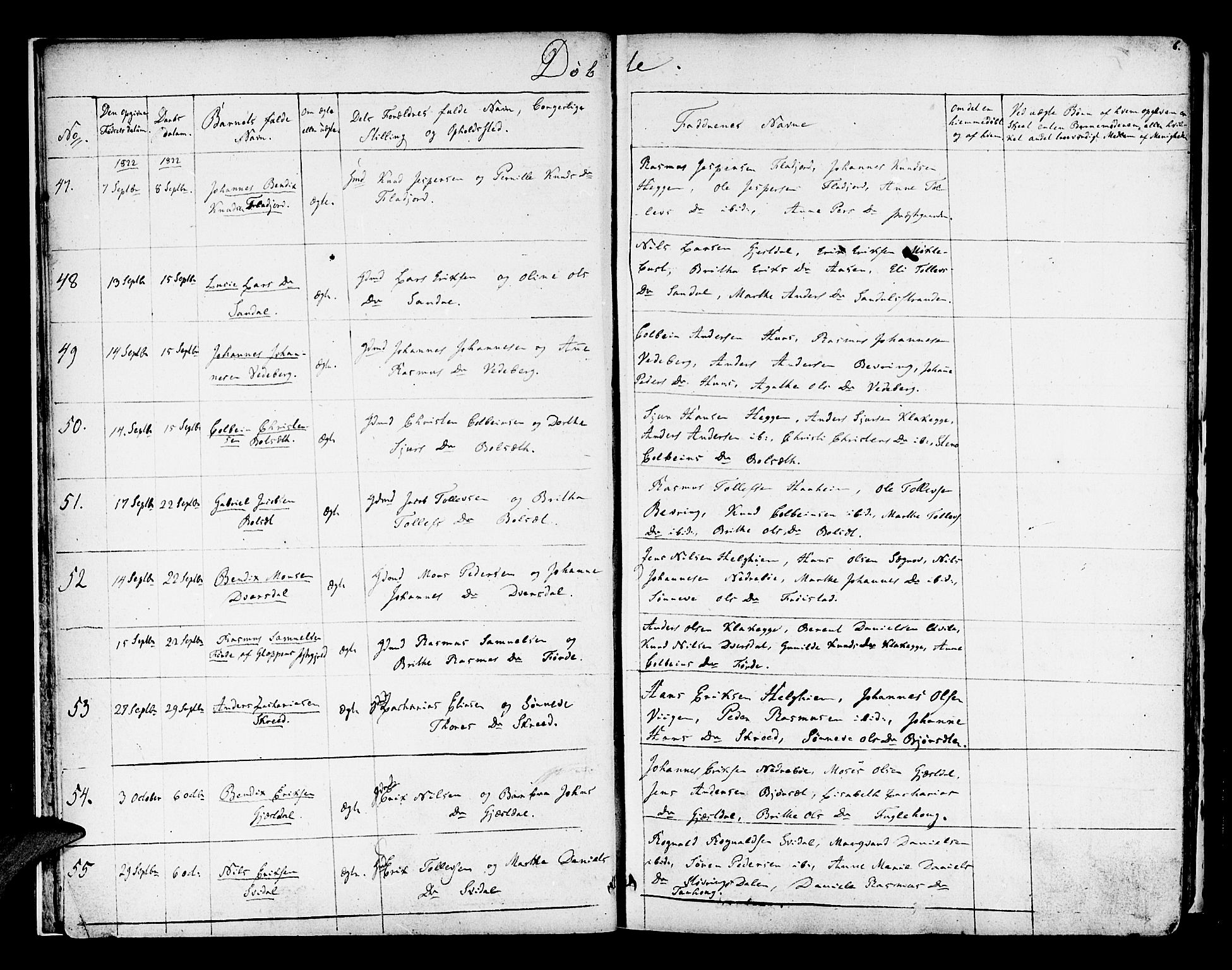 Jølster sokneprestembete, AV/SAB-A-80701/H/Haa/Haaa/L0008: Parish register (official) no. A 8, 1821-1833, p. 6