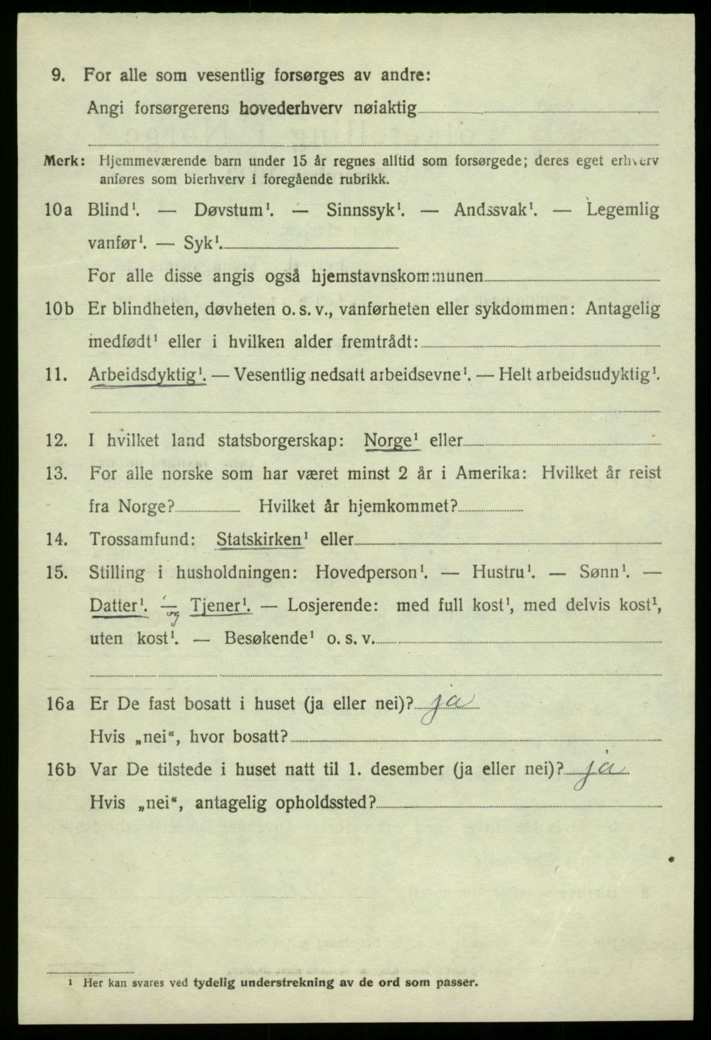 SAB, 1920 census for Kvam, 1920, p. 8870