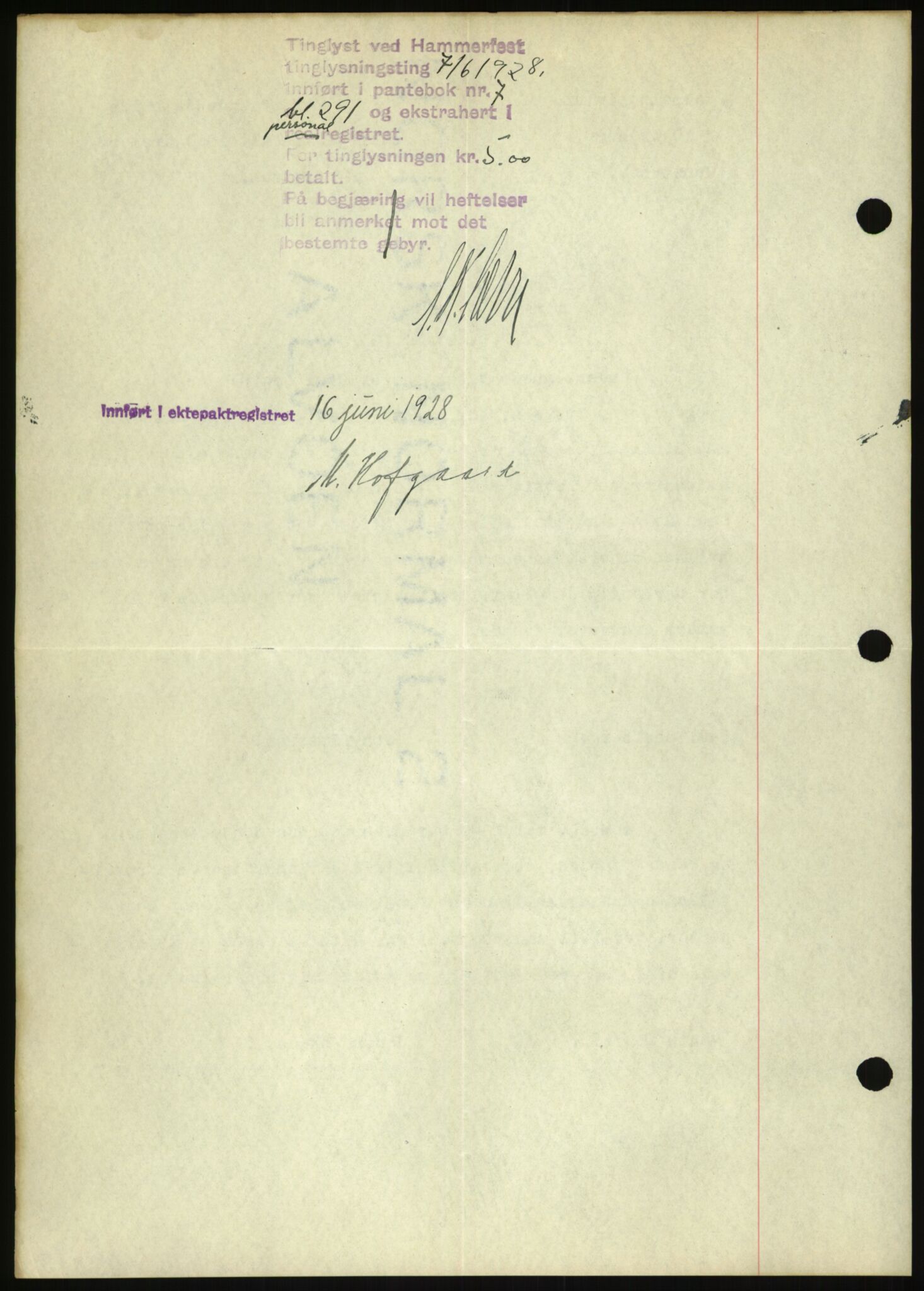 Oslo byskriverembete, AV/SAO-A-10227/2/G/Gb/L0072: Tinglyste ektepakter, Finnmark, bind 1, 1928-1950