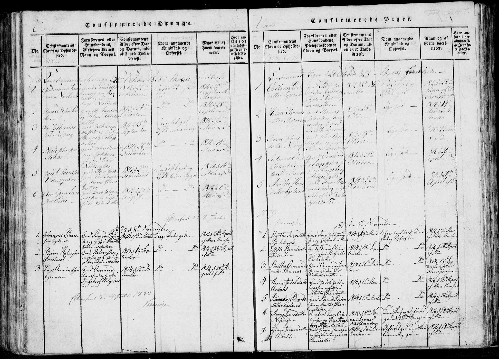 Skjold sokneprestkontor, AV/SAST-A-101847/H/Ha/Haa/L0004: Parish register (official) no. A 4 /2, 1815-1830, p. 247