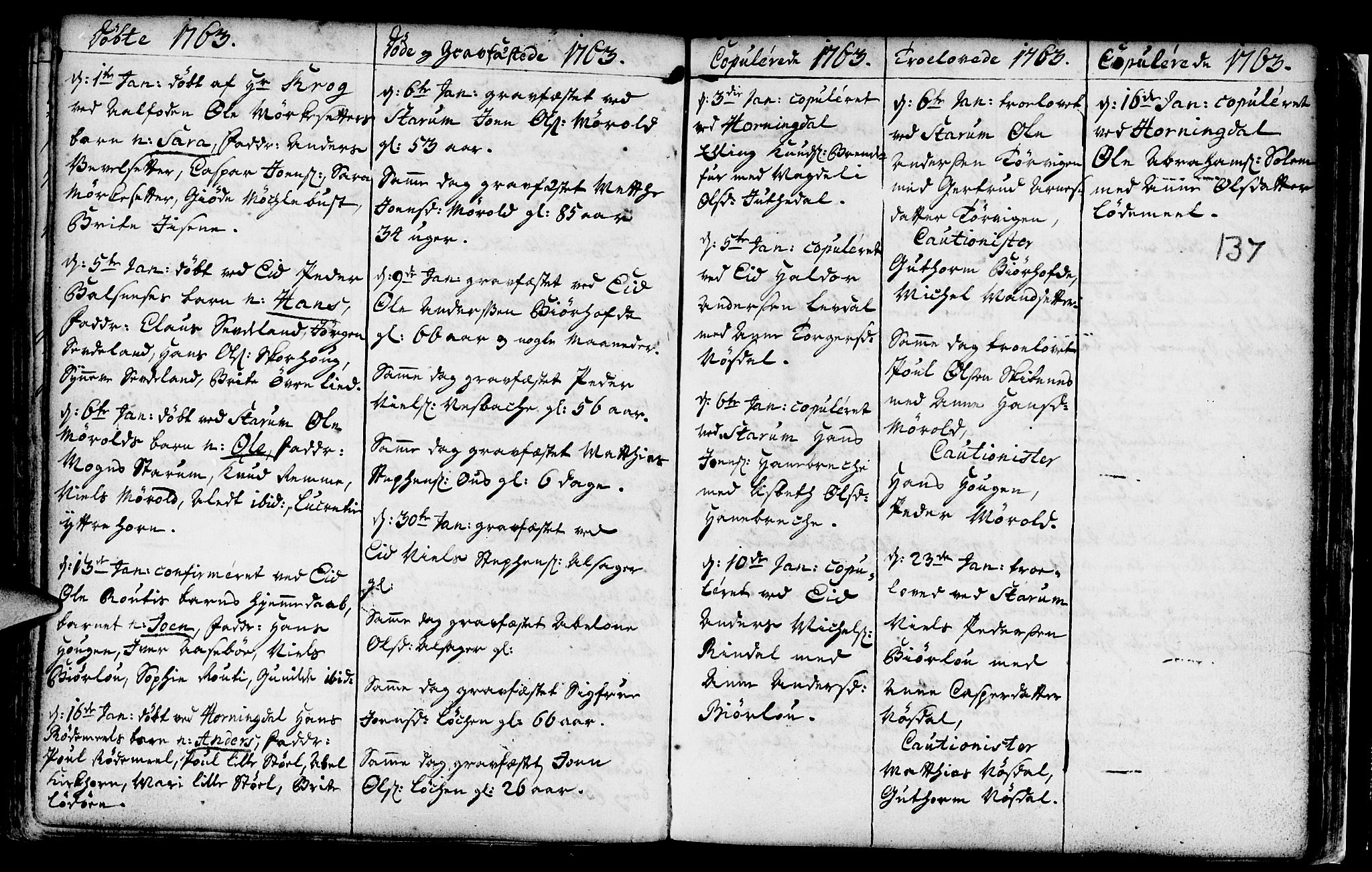 Eid sokneprestembete, AV/SAB-A-82301/H/Haa/Haaa/L0002: Parish register (official) no. A 2, 1741-1769, p. 137