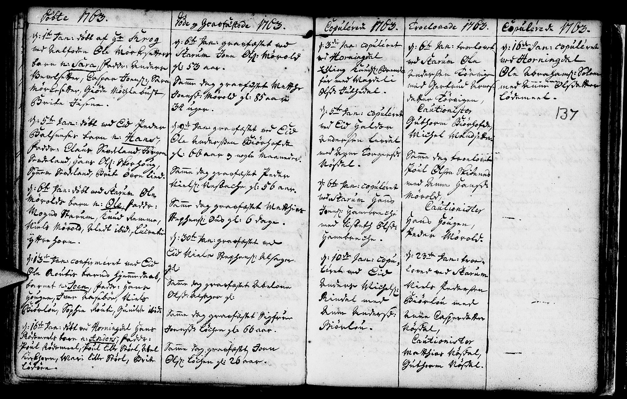 Eid sokneprestembete, SAB/A-82301/H/Haa/Haaa/L0002: Parish register (official) no. A 2, 1741-1769, p. 137