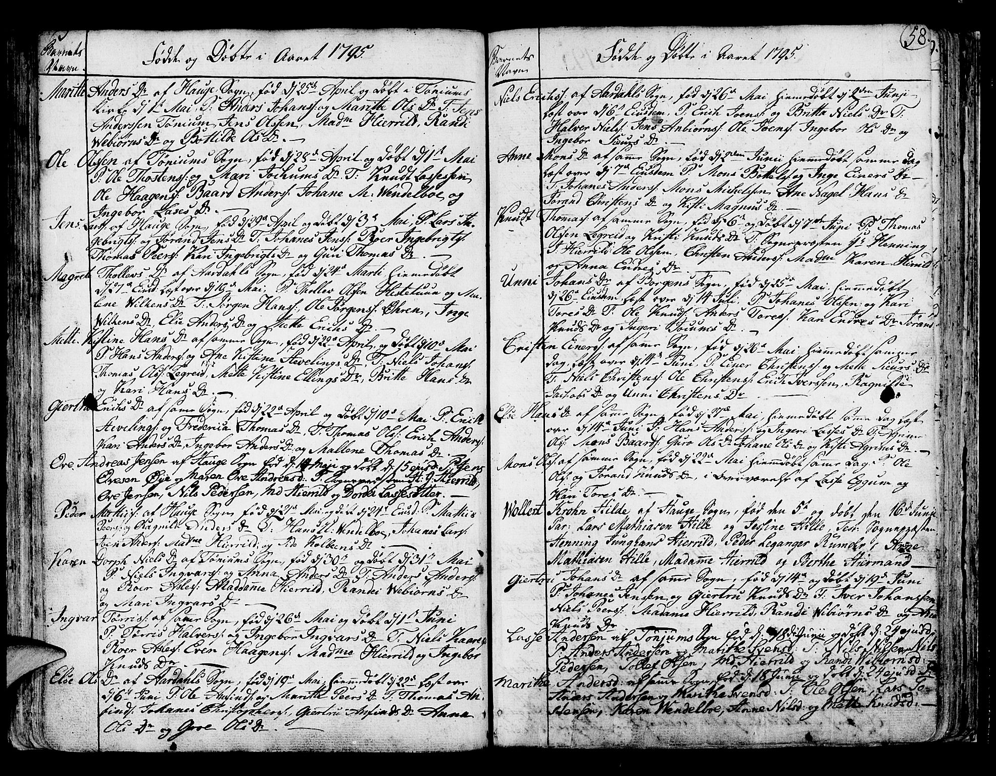 Lærdal sokneprestembete, SAB/A-81201: Parish register (official) no. A 3, 1783-1804, p. 58