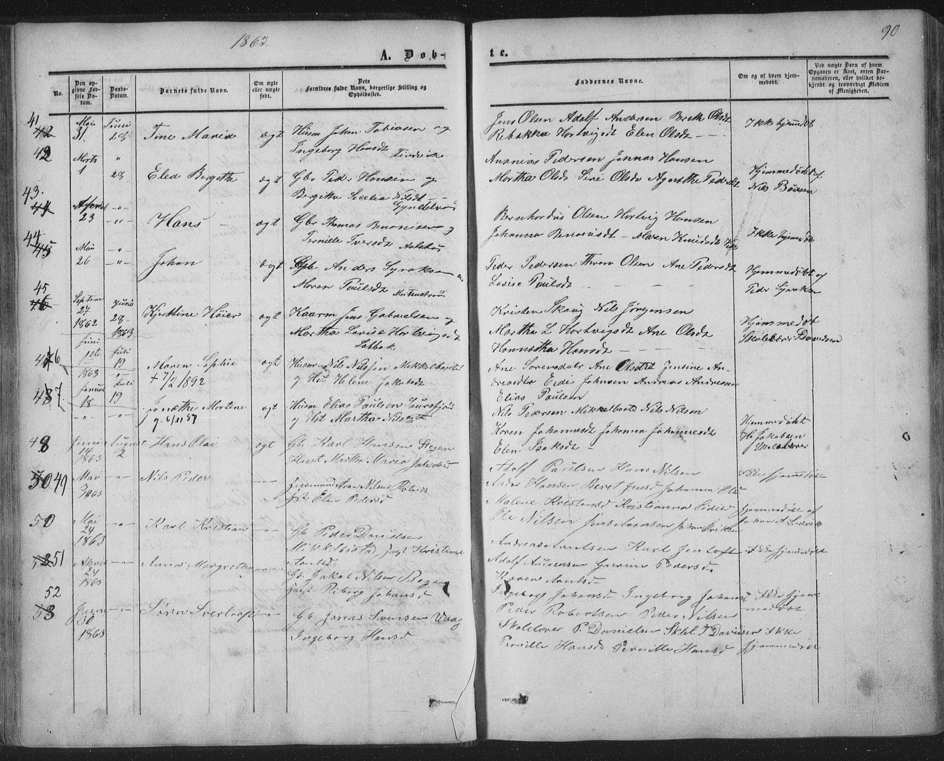 Ministerialprotokoller, klokkerbøker og fødselsregistre - Nordland, SAT/A-1459/855/L0800: Parish register (official) no. 855A08, 1852-1864, p. 90