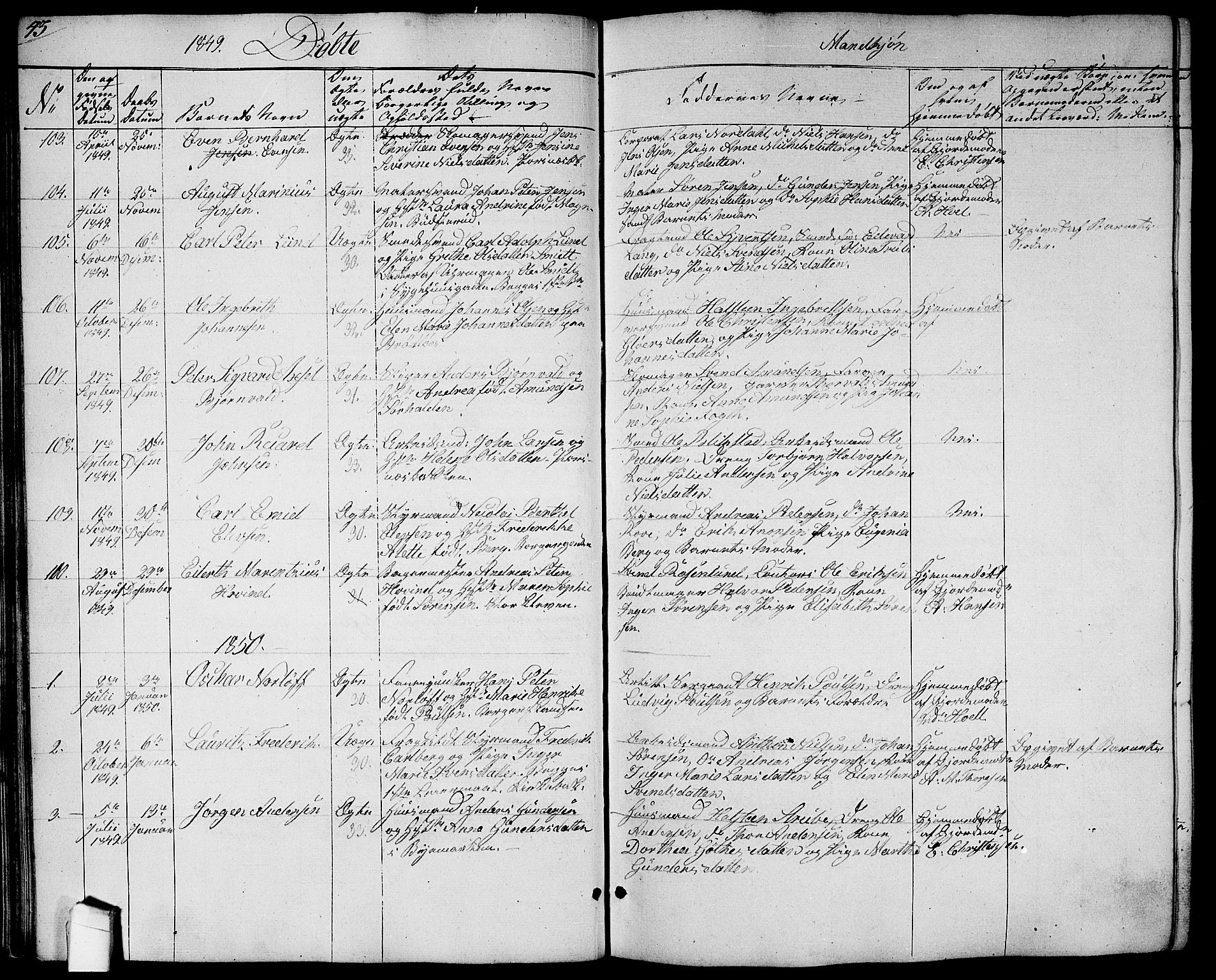 Halden prestekontor Kirkebøker, SAO/A-10909/G/Ga/L0004: Parish register (copy) no. 4, 1845-1854, p. 43