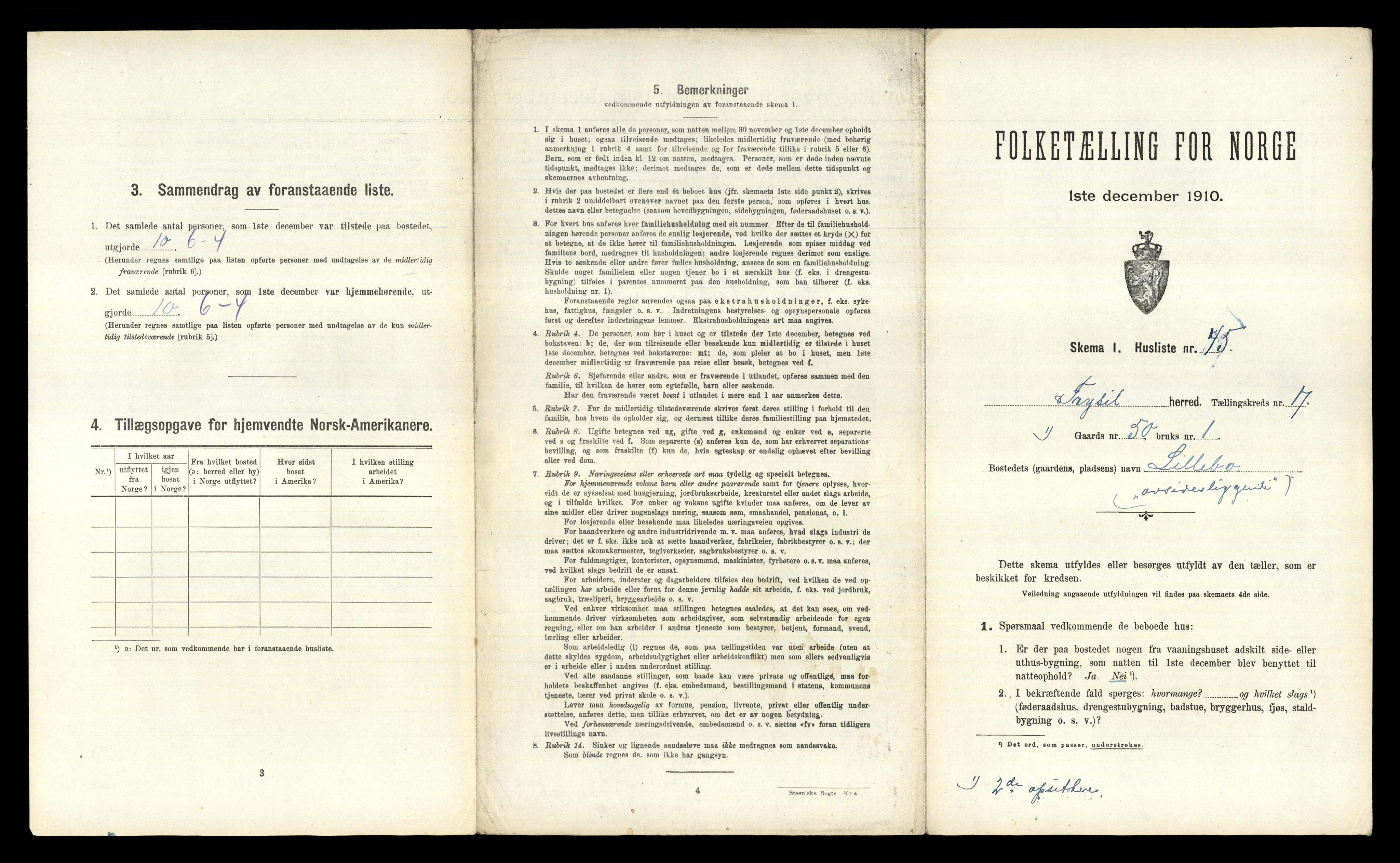 RA, 1910 census for Trysil, 1910, p. 1945