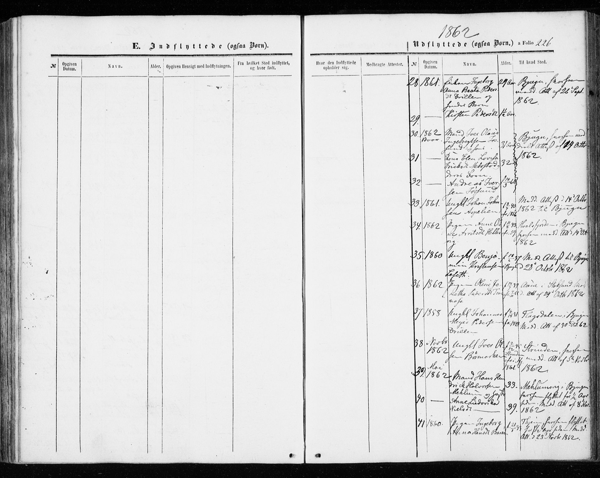 Ministerialprotokoller, klokkerbøker og fødselsregistre - Sør-Trøndelag, SAT/A-1456/655/L0678: Parish register (official) no. 655A07, 1861-1873, p. 226