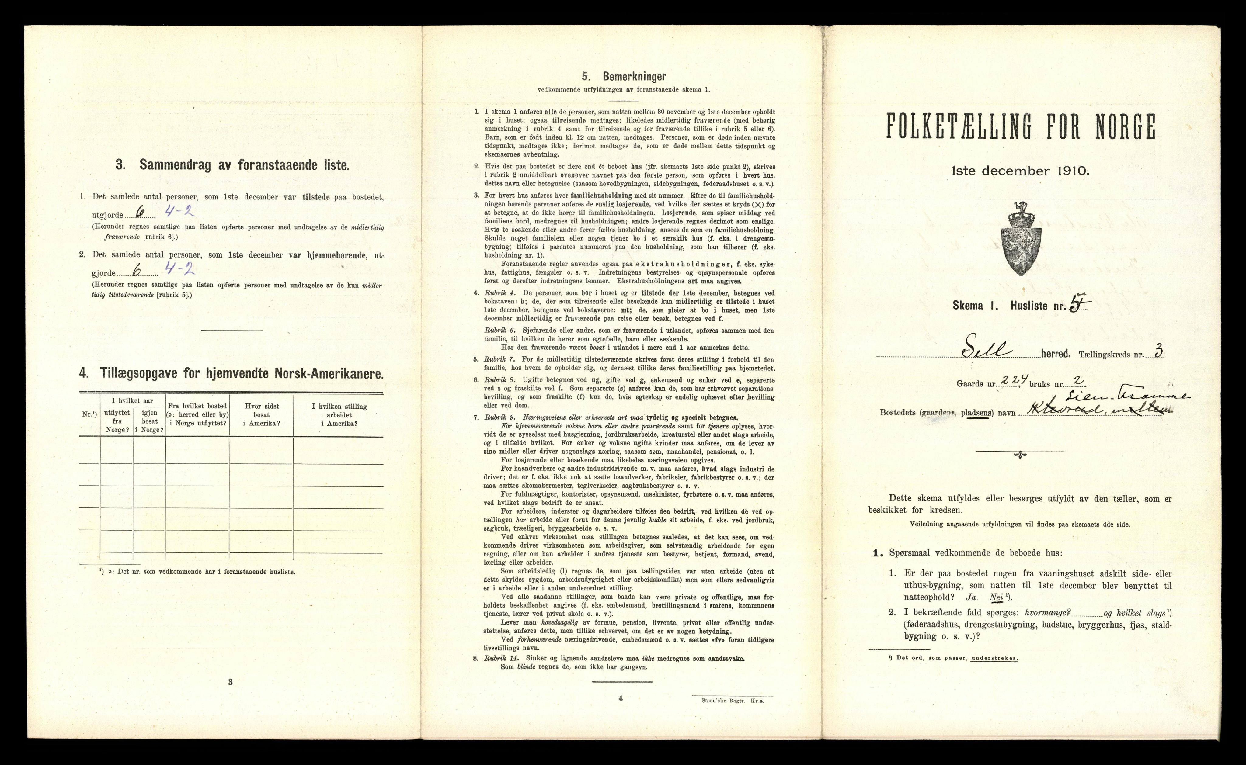 RA, 1910 census for Sel, 1910, p. 228