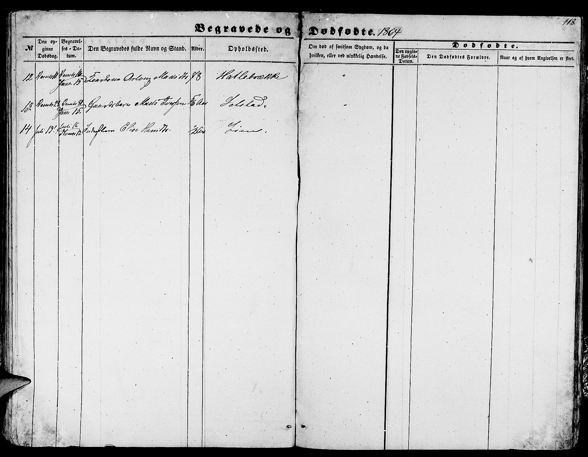 Gaular sokneprestembete, AV/SAB-A-80001/H/Hab: Parish register (copy) no. A 1, 1853-1864, p. 118