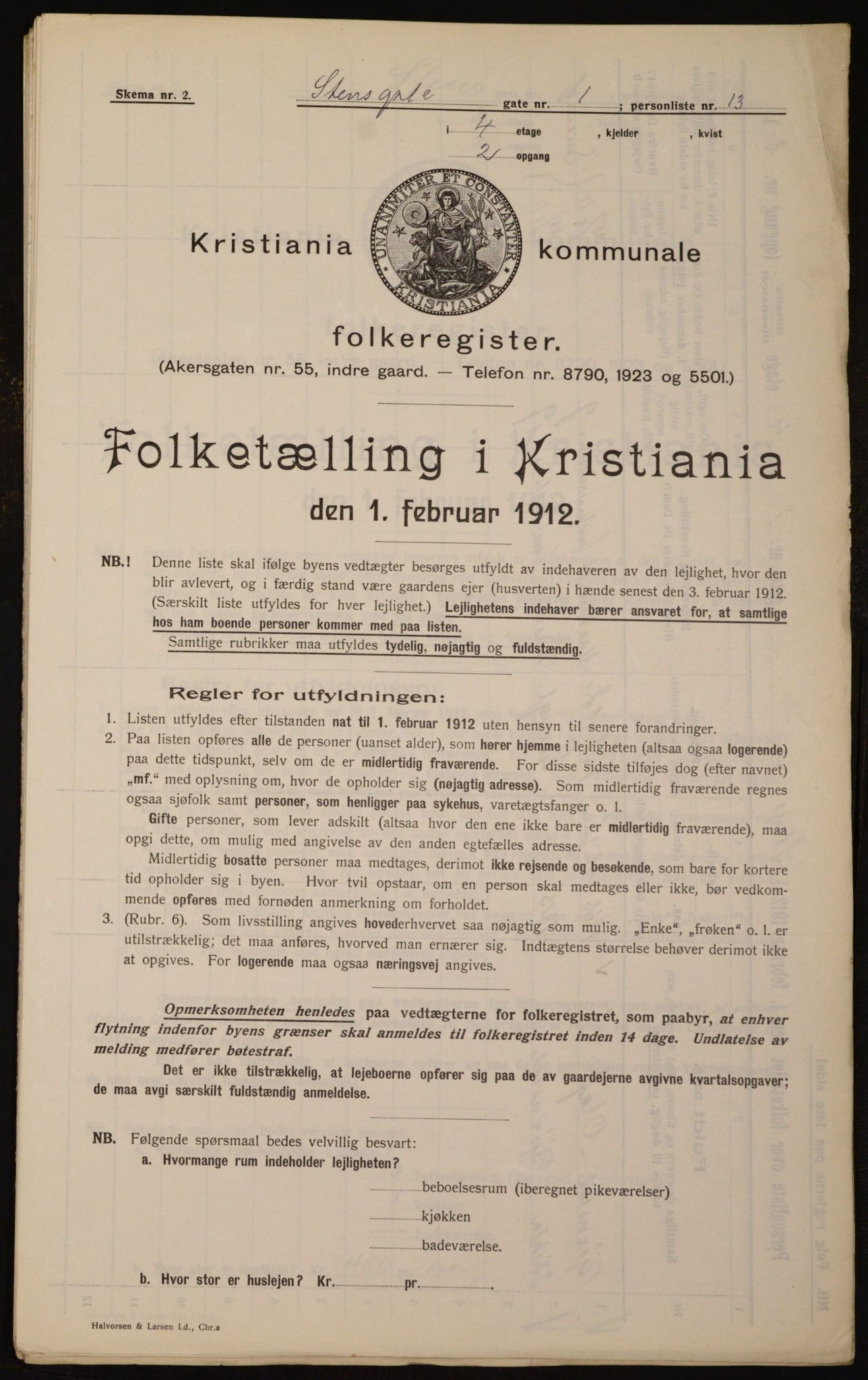 OBA, Municipal Census 1912 for Kristiania, 1912, p. 101641