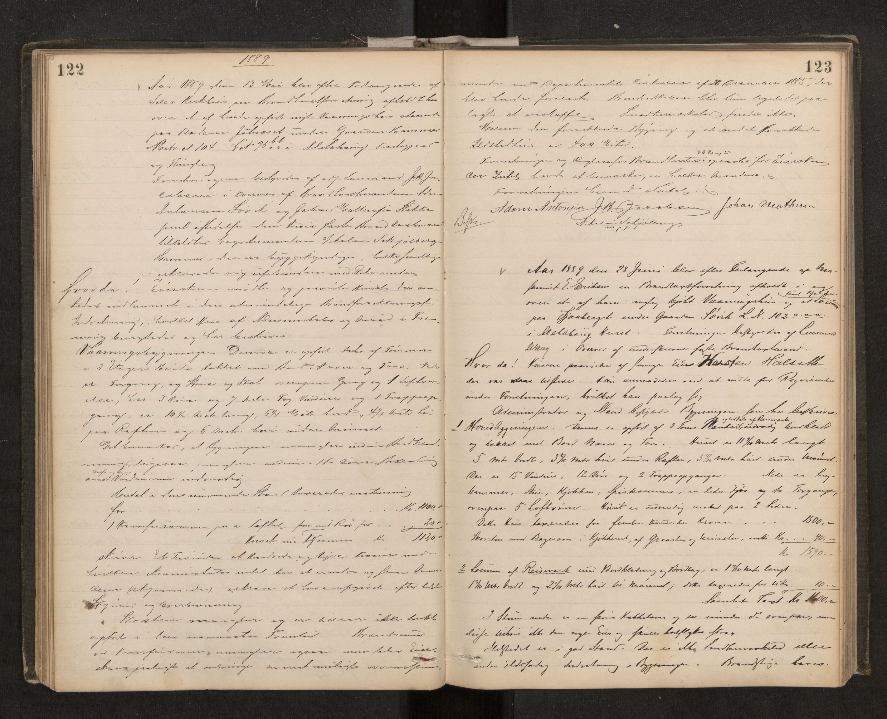 Norges Brannkasse Alstahaug, AV/SAT-A-5568, 1885-1905, p. 122-123