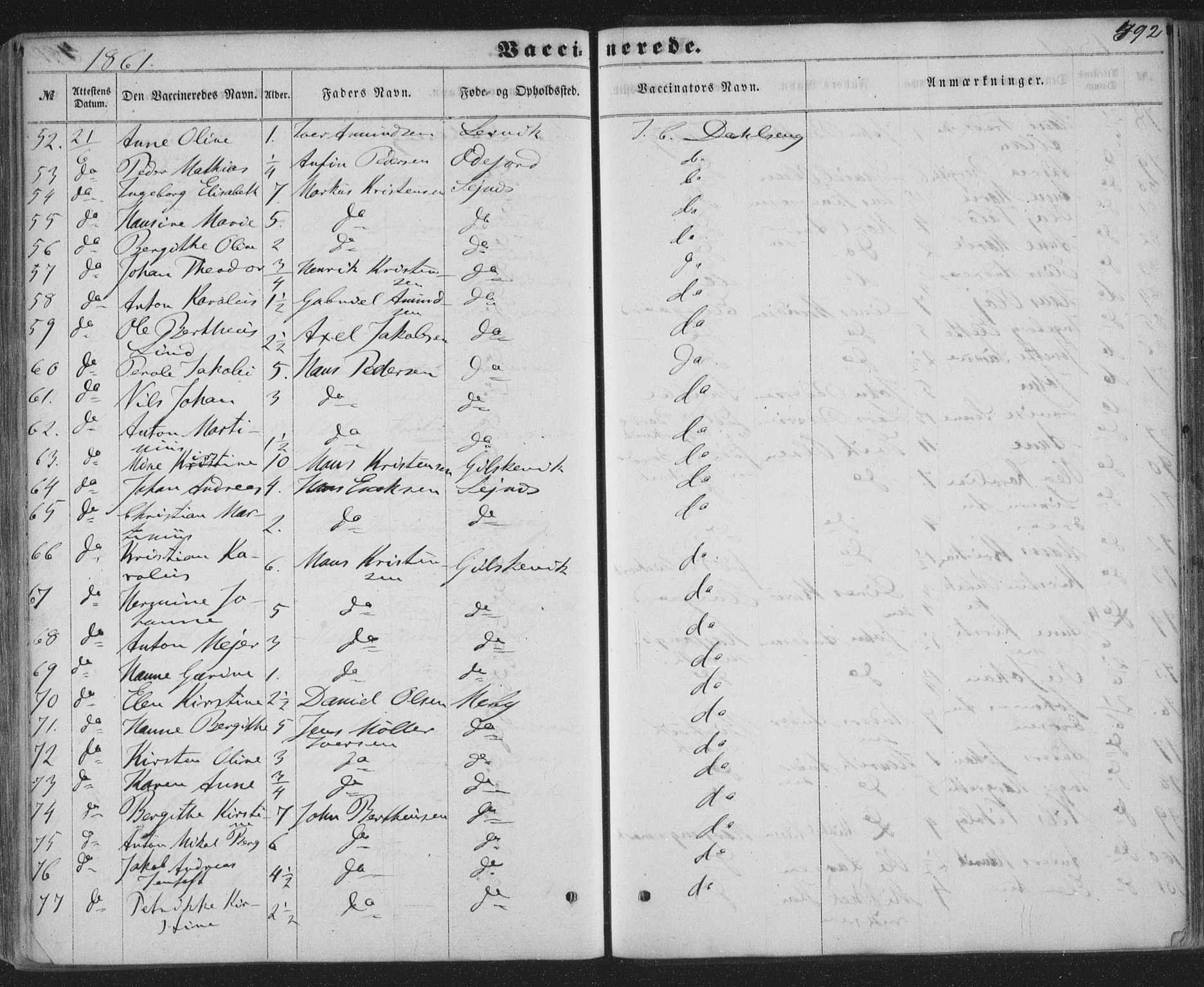 Ministerialprotokoller, klokkerbøker og fødselsregistre - Nordland, AV/SAT-A-1459/863/L0896: Parish register (official) no. 863A08, 1861-1871, p. 492