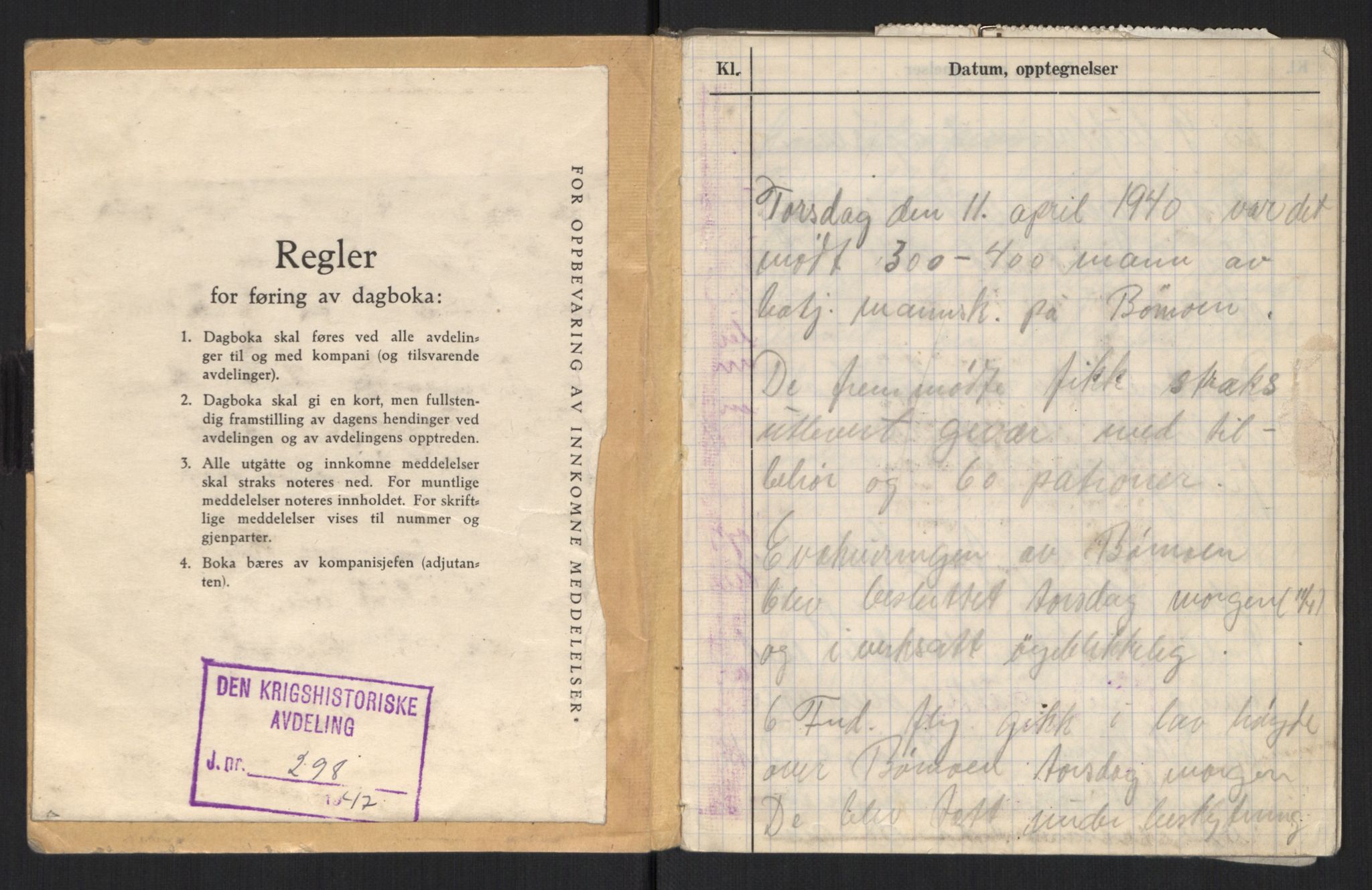 Forsvaret, Forsvarets krigshistoriske avdeling, AV/RA-RAFA-2017/Y/Yb/L0106: II-C-11-433-438  -  4. Divisjon., 1940, p. 282