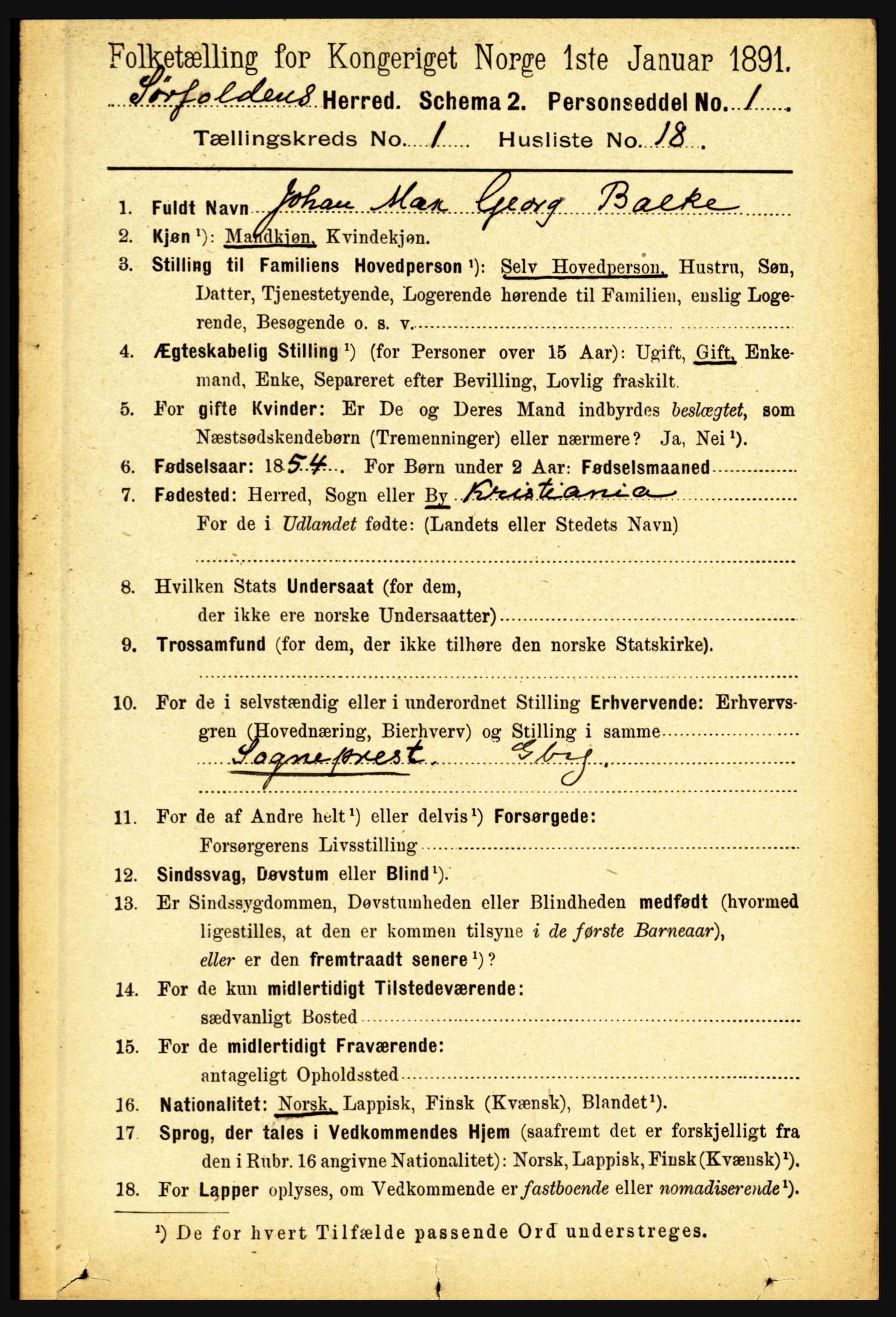 RA, 1891 census for 1845 Sørfold, 1891, p. 157