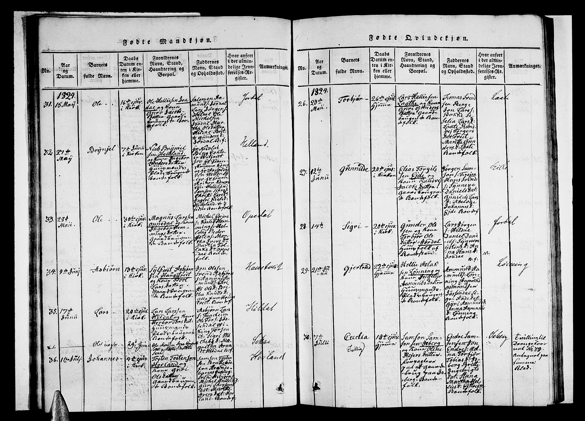 Ullensvang sokneprestembete, AV/SAB-A-78701/H/Haa: Parish register (official) no. A 9, 1819-1826