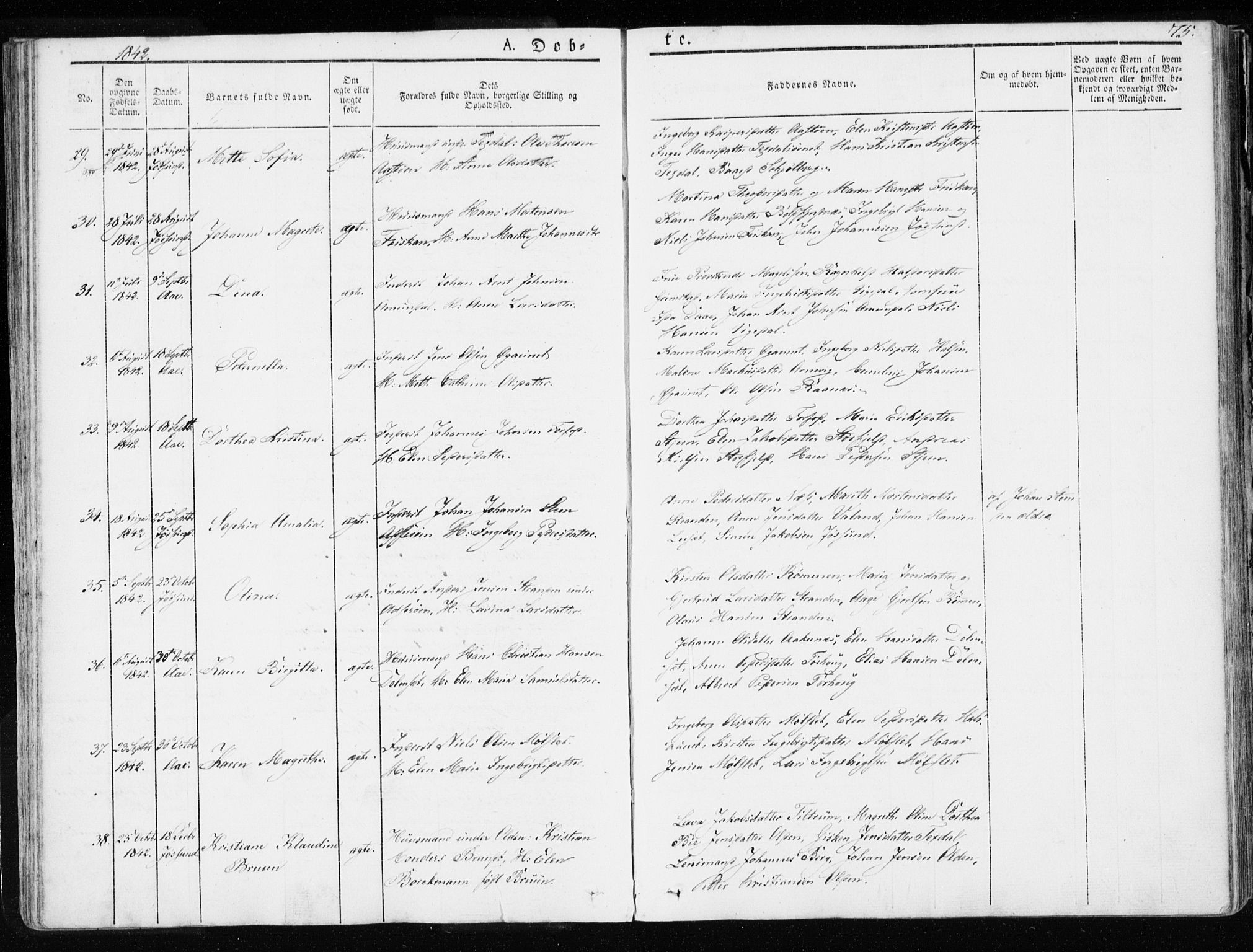 Ministerialprotokoller, klokkerbøker og fødselsregistre - Sør-Trøndelag, SAT/A-1456/655/L0676: Parish register (official) no. 655A05, 1830-1847, p. 75