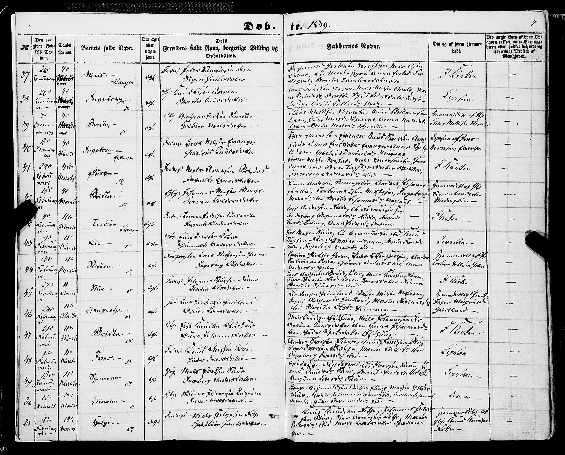 Voss sokneprestembete, SAB/A-79001/H/Haa: Parish register (official) no. A 16, 1849-1863, p. 4