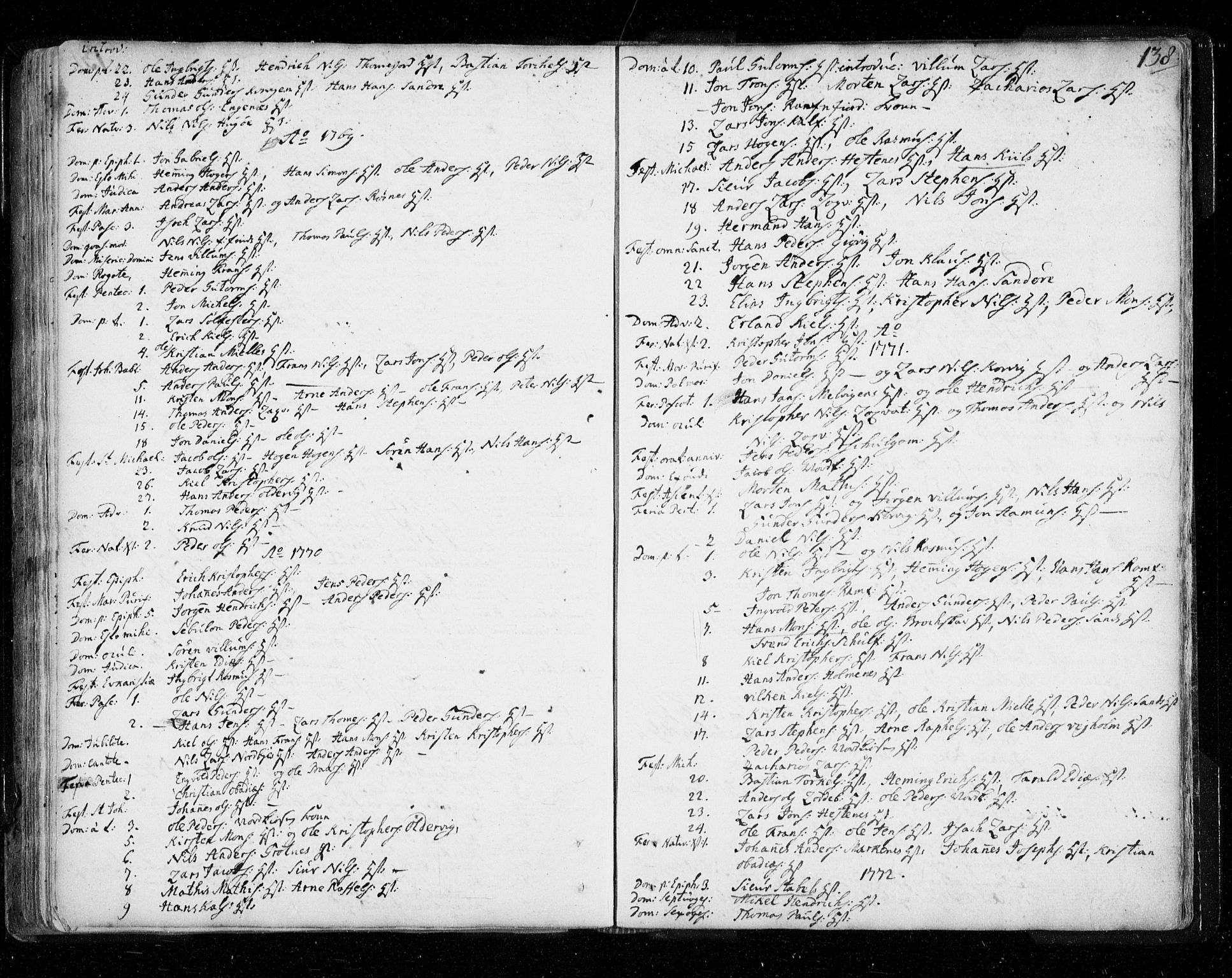 Tromsø sokneprestkontor/stiftsprosti/domprosti, AV/SATØ-S-1343/G/Ga/L0002kirke: Parish register (official) no. 2, 1753-1778, p. 138