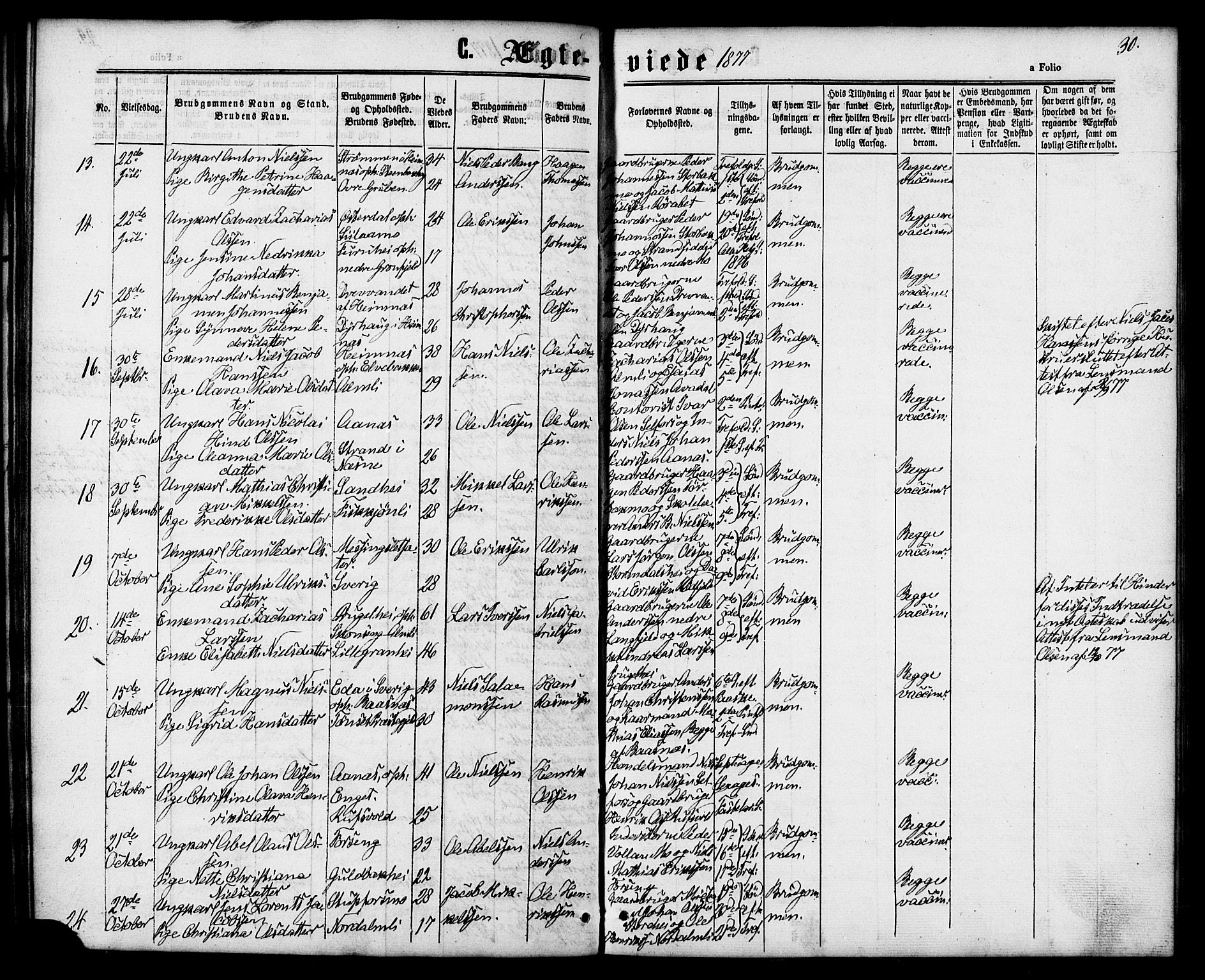 Ministerialprotokoller, klokkerbøker og fødselsregistre - Nordland, AV/SAT-A-1459/827/L0395: Parish register (official) no. 827A07, 1864-1886, p. 30