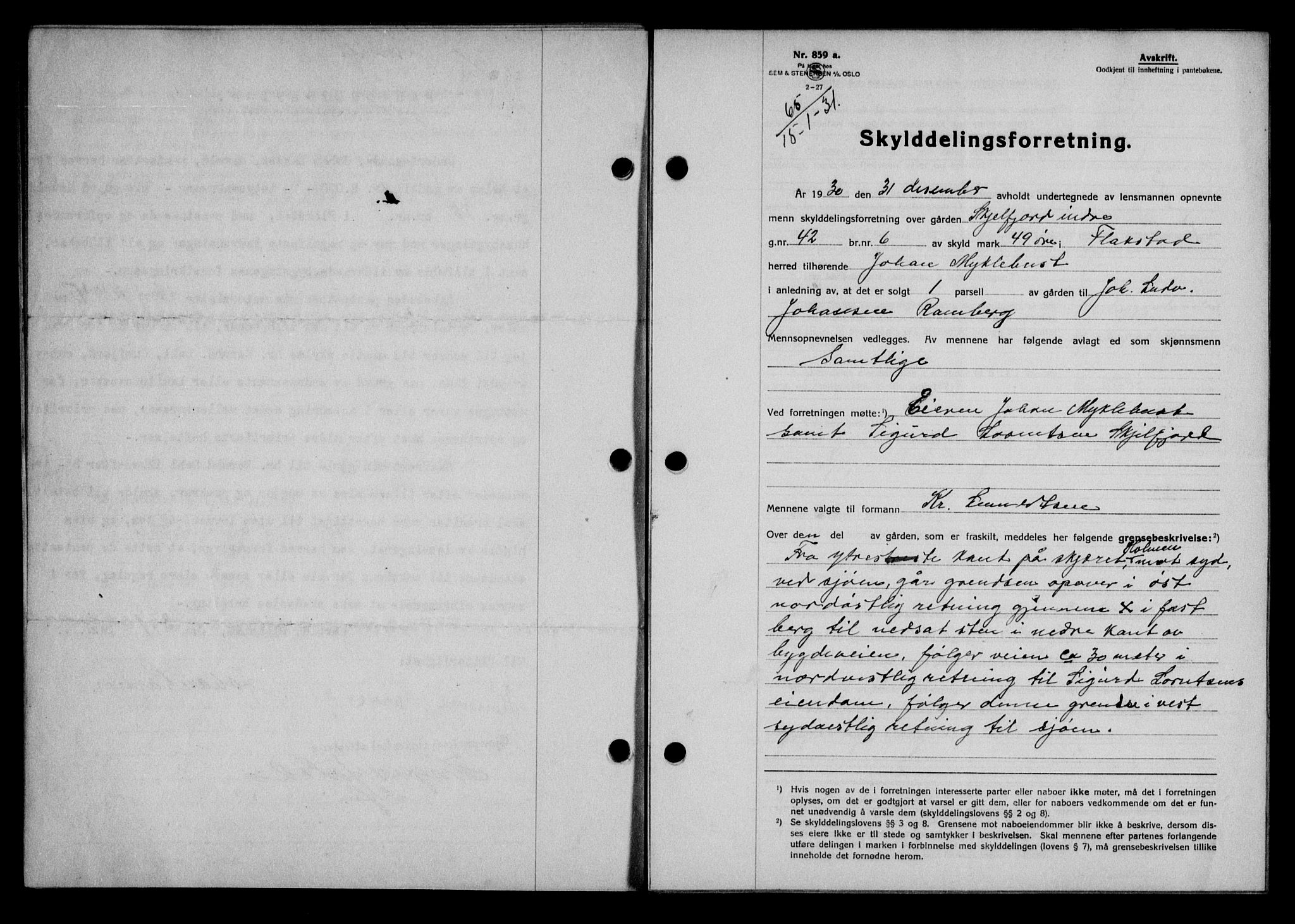 Lofoten sorenskriveri, SAT/A-0017/1/2/2C/L0023b: Mortgage book no. 23b, 1931-1931, Deed date: 02.02.1931