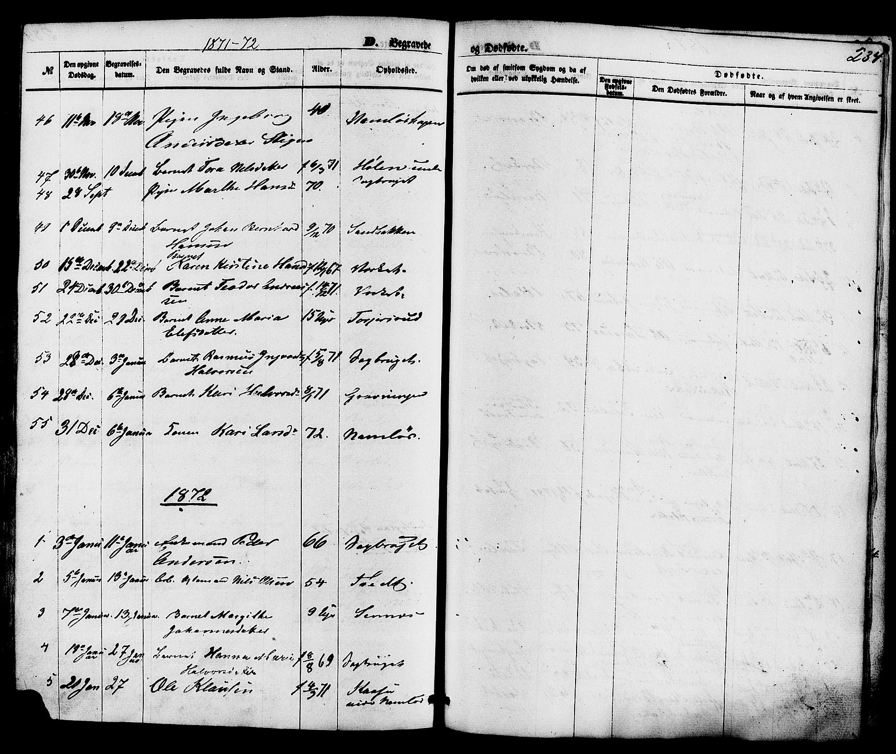 Holla kirkebøker, SAKO/A-272/F/Fa/L0007: Parish register (official) no. 7, 1869-1881, p. 234