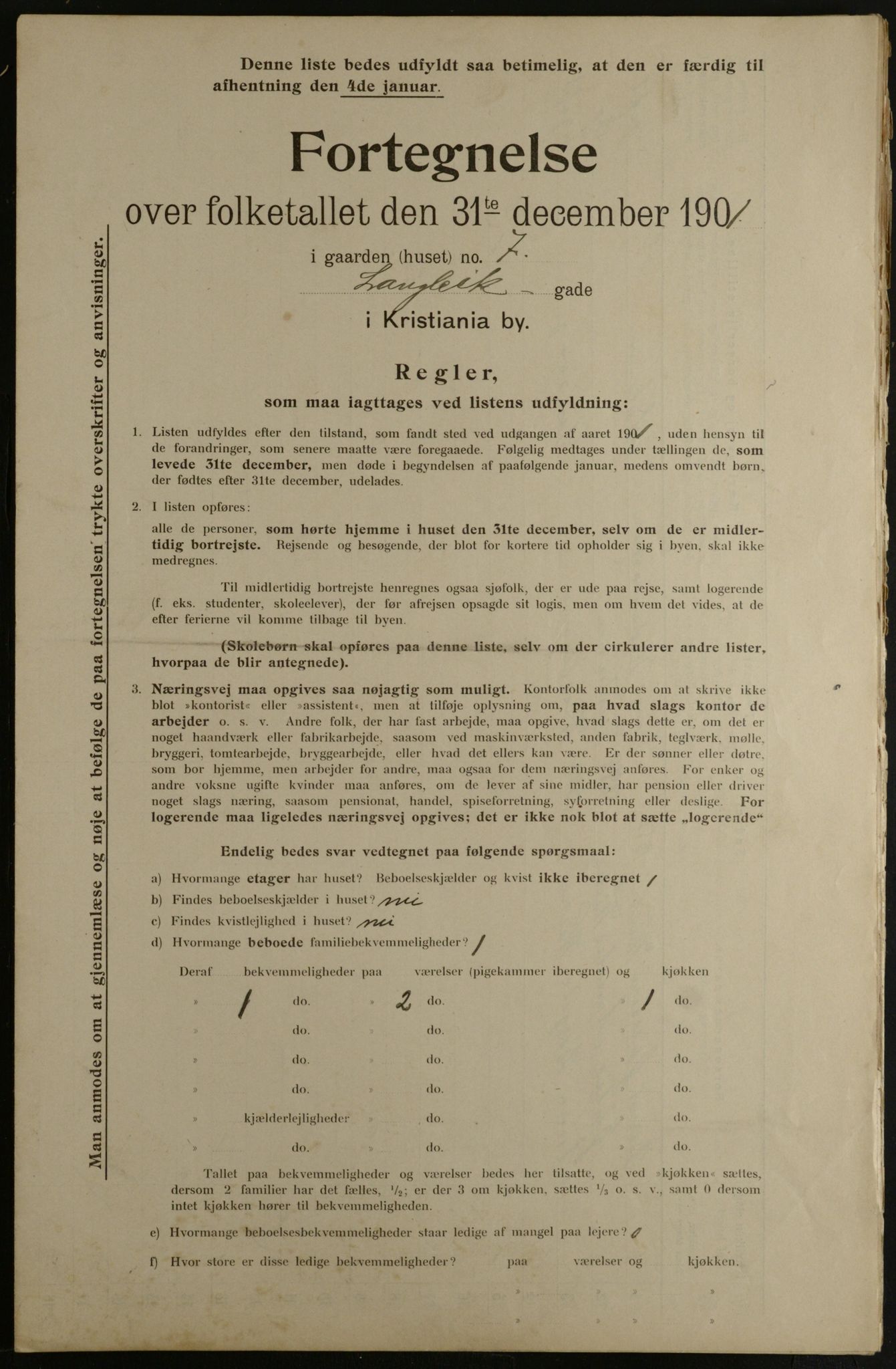 OBA, Municipal Census 1901 for Kristiania, 1901, p. 8805