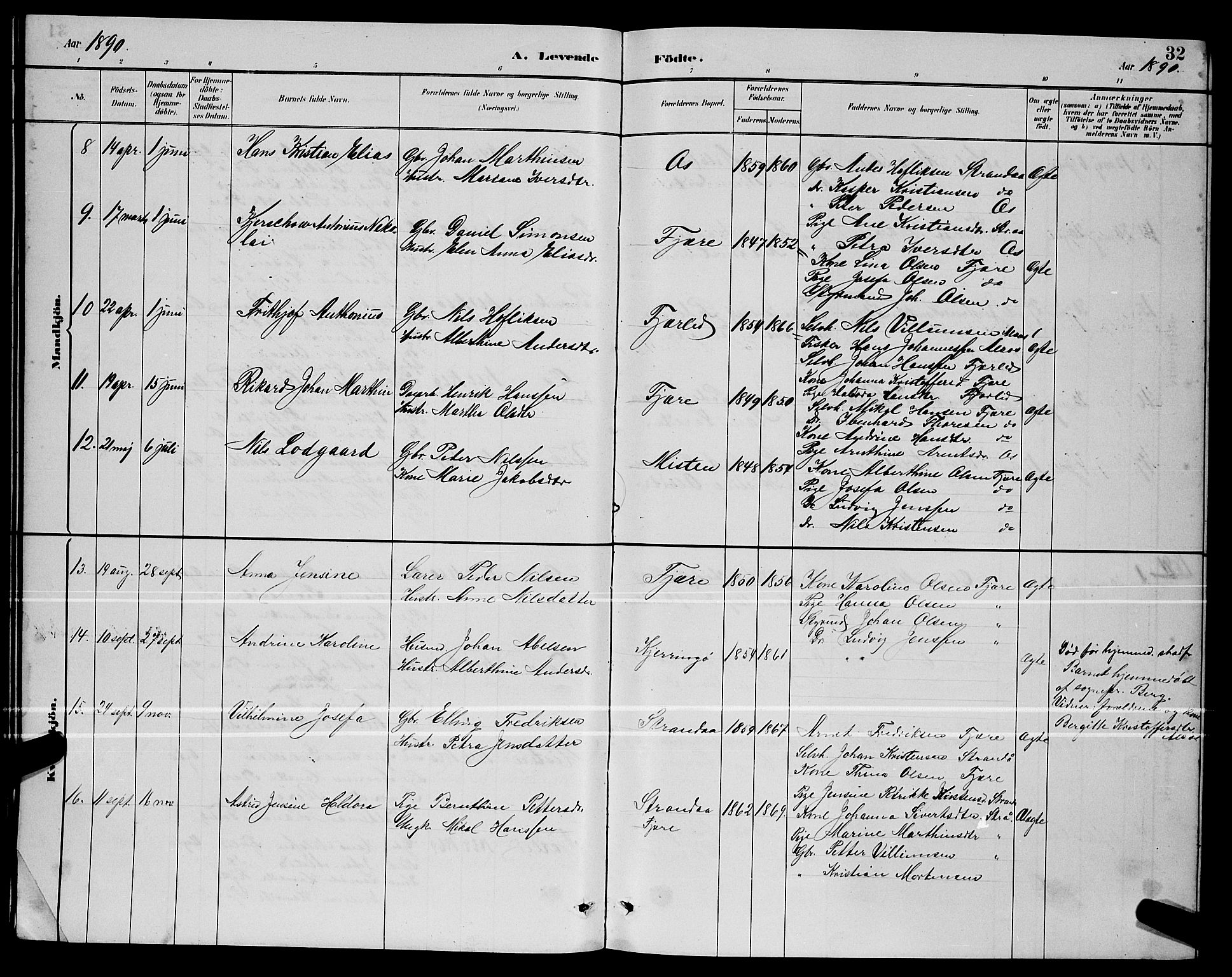 Ministerialprotokoller, klokkerbøker og fødselsregistre - Nordland, SAT/A-1459/803/L0076: Parish register (copy) no. 803C03, 1882-1897, p. 32