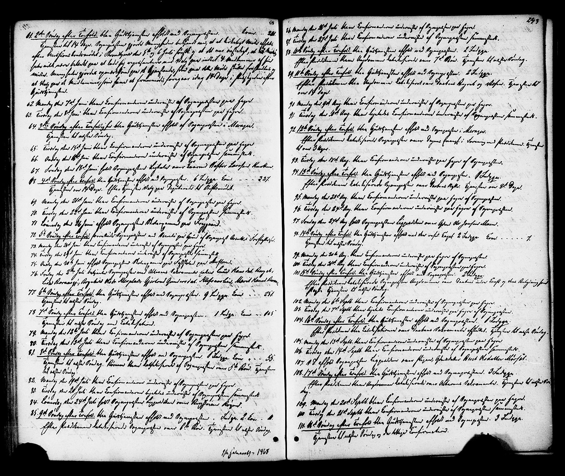 Ministerialprotokoller, klokkerbøker og fødselsregistre - Nord-Trøndelag, AV/SAT-A-1458/703/L0029: Parish register (official) no. 703A02, 1863-1879, p. 243