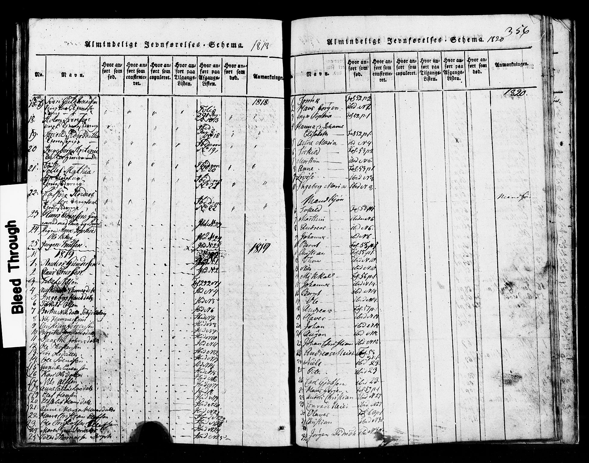 Hurum kirkebøker, SAKO/A-229/G/Ga/L0001: Parish register (copy) no. I 1, 1816-1826, p. 356