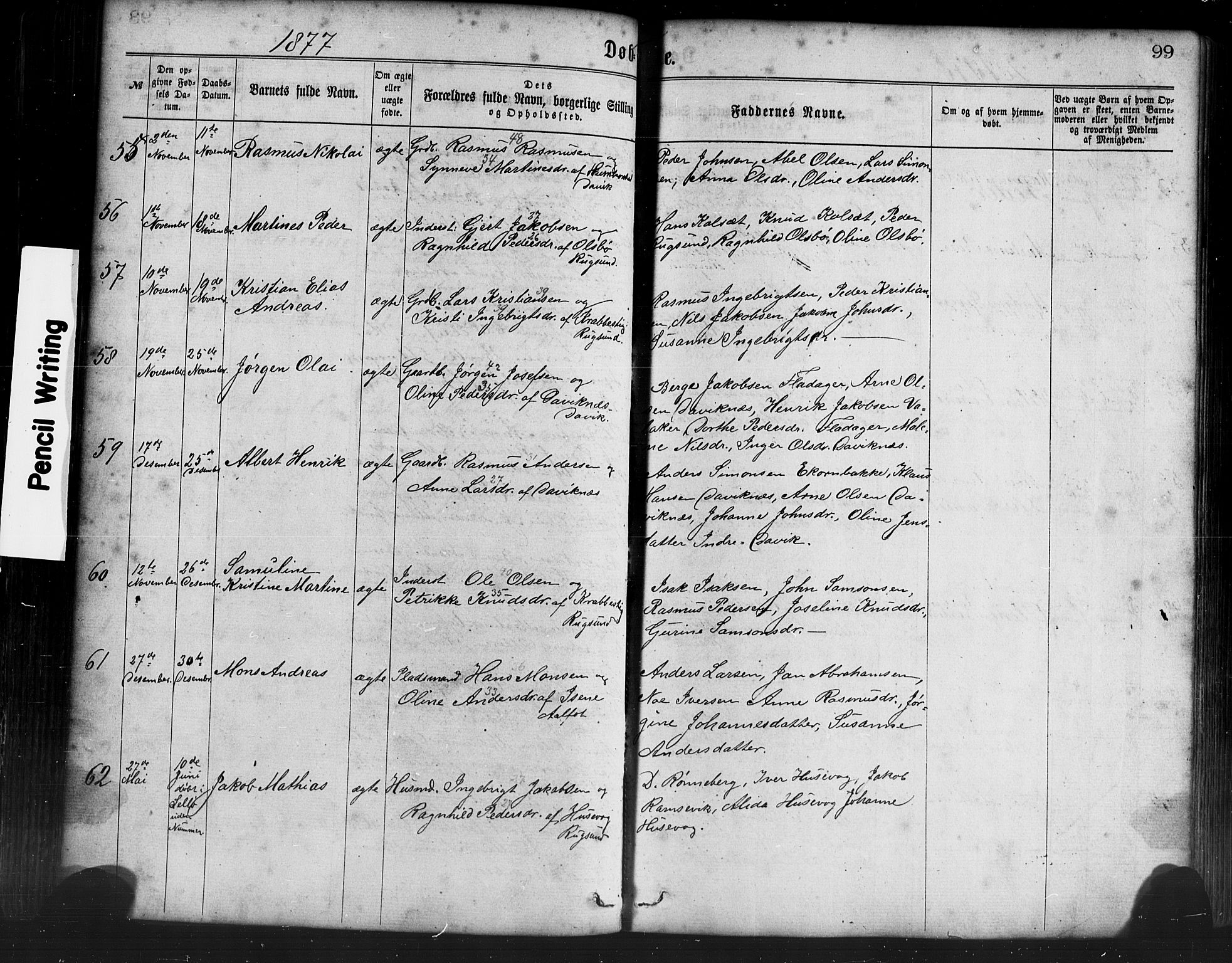 Davik sokneprestembete, AV/SAB-A-79701/H/Haa/Haaa/L0006: Parish register (official) no. A 6, 1867-1881, p. 99