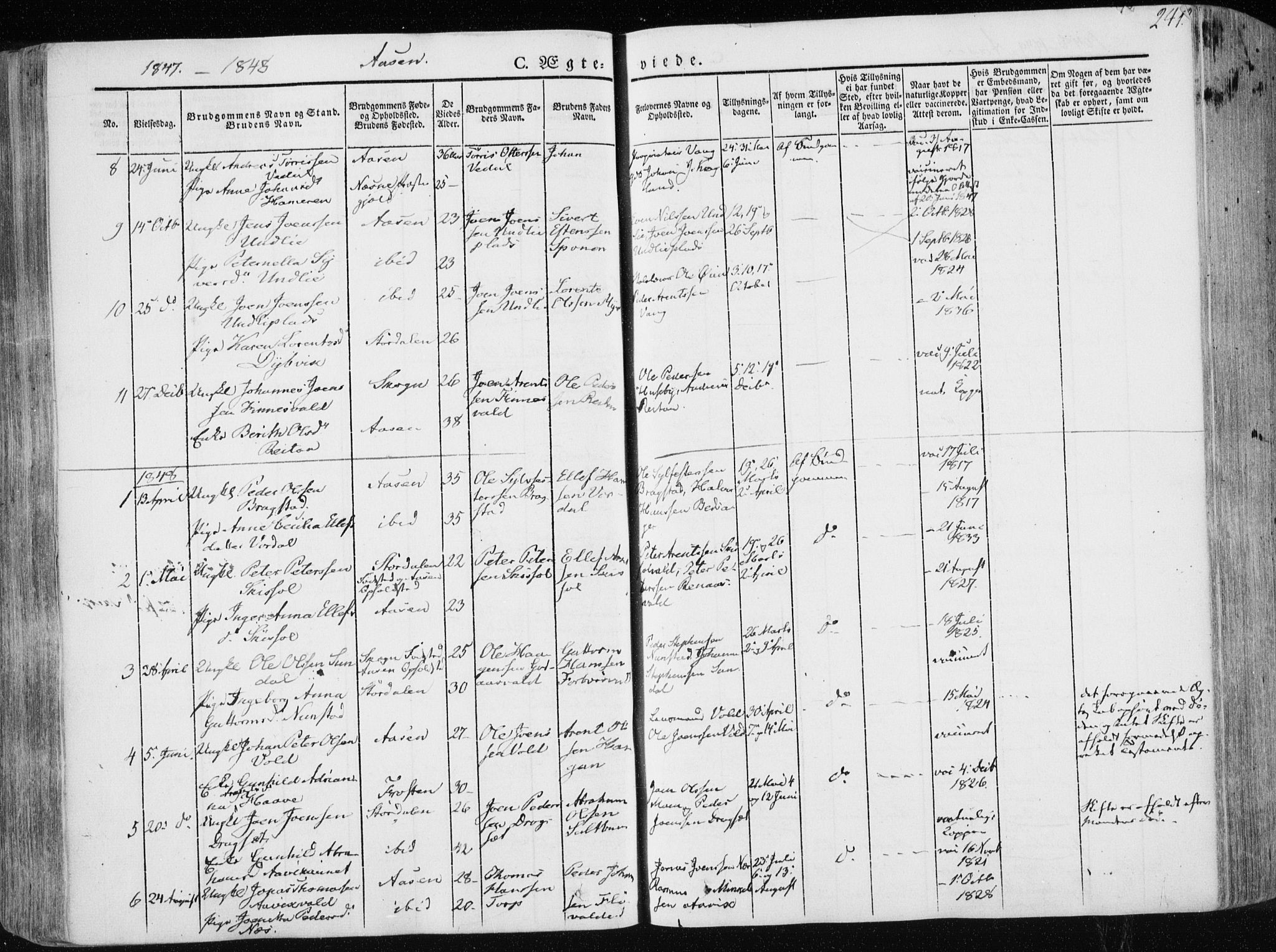 Ministerialprotokoller, klokkerbøker og fødselsregistre - Nord-Trøndelag, SAT/A-1458/713/L0115: Parish register (official) no. 713A06, 1838-1851, p. 241
