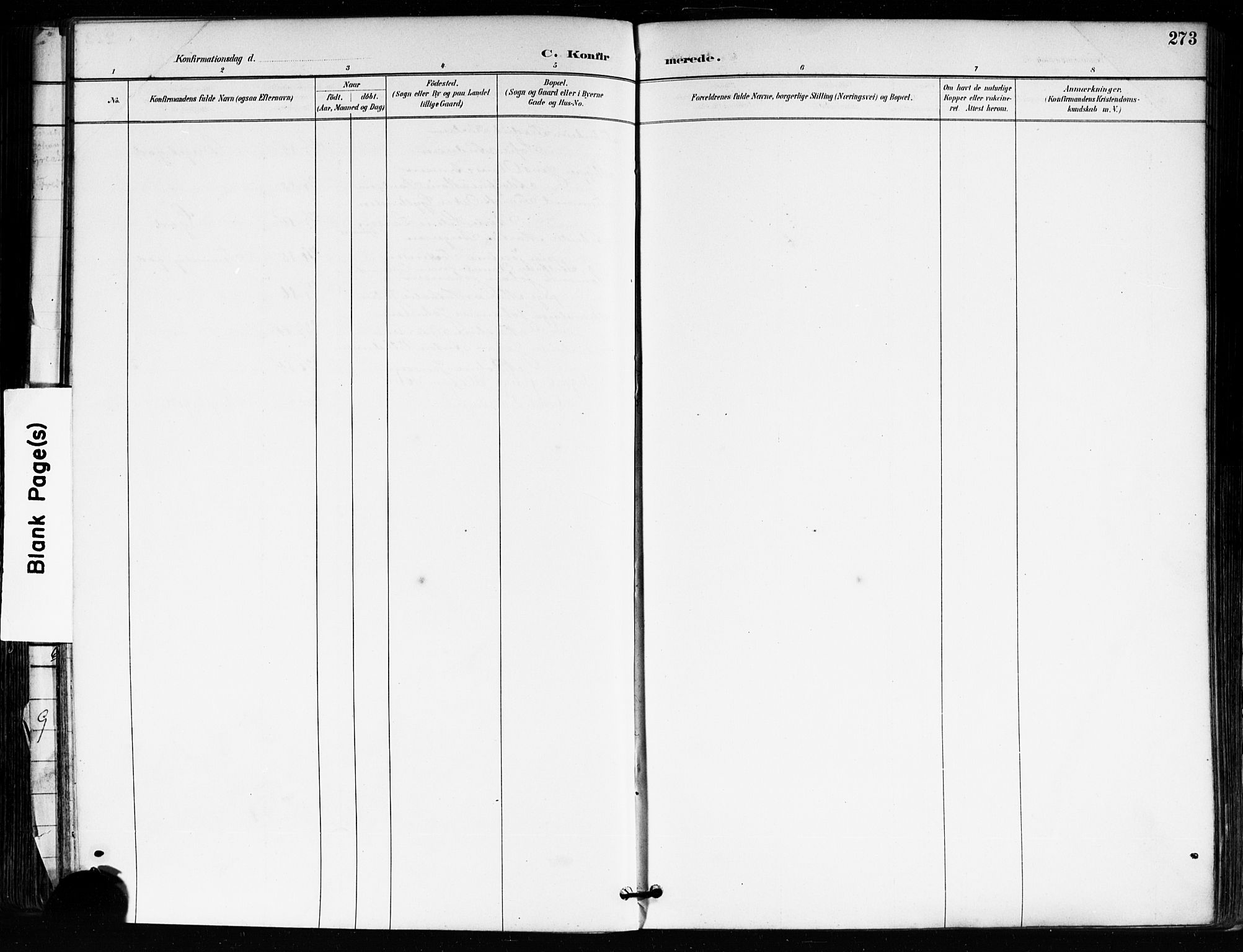 Tune prestekontor Kirkebøker, AV/SAO-A-2007/F/Fa/L0018: Parish register (official) no. 18, 1887-1898, p. 273