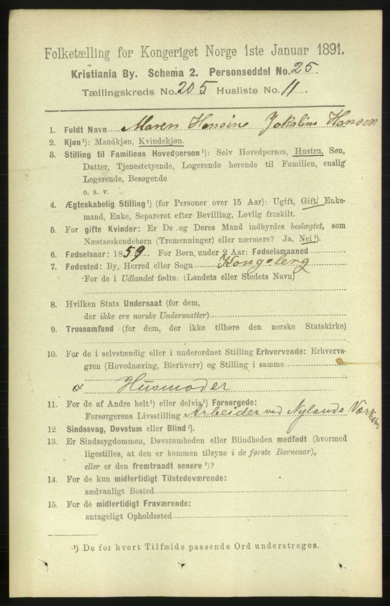 RA, 1891 census for 0301 Kristiania, 1891, p. 123760