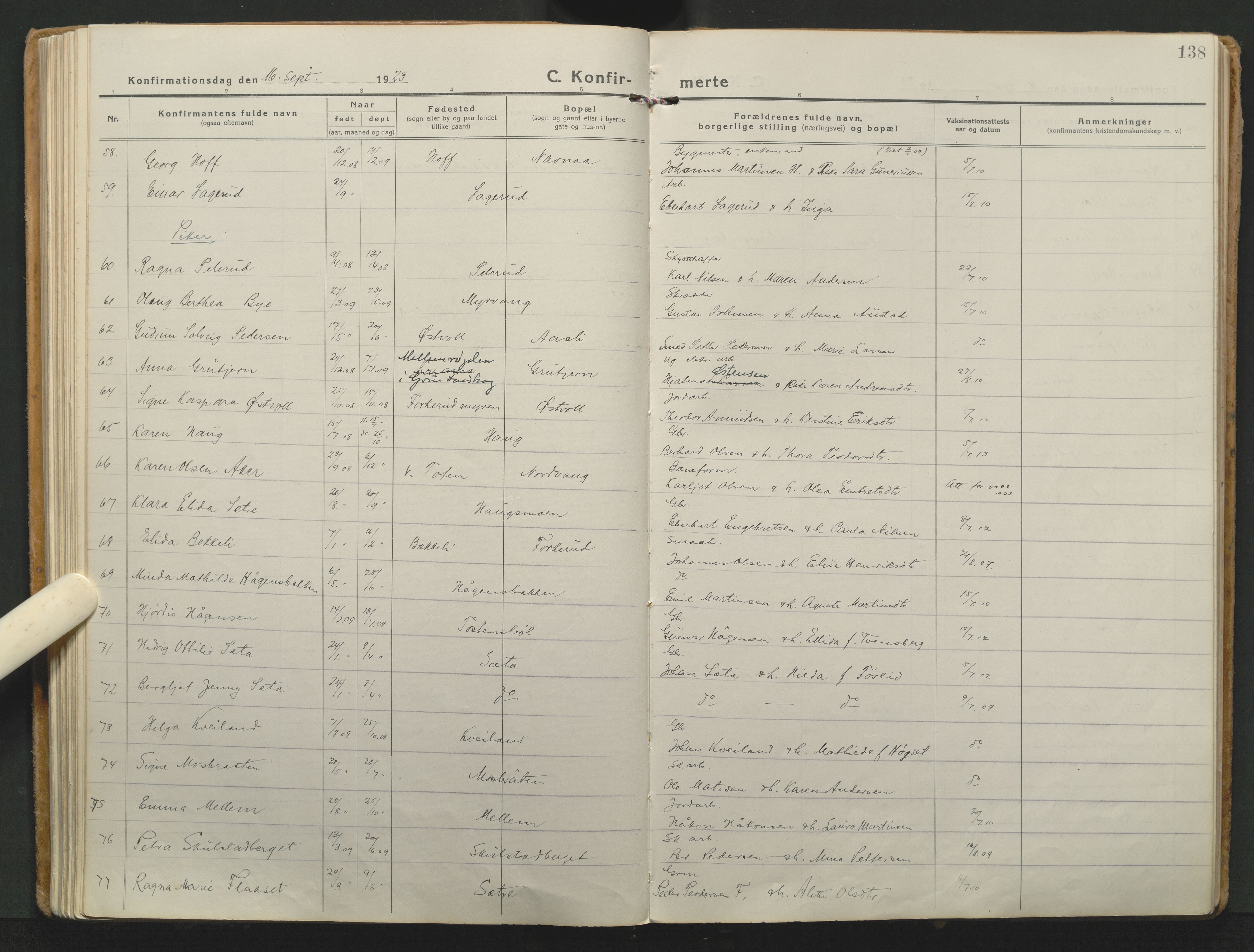 Grue prestekontor, AV/SAH-PREST-036/H/Ha/Haa/L0018: Parish register (official) no. 18, 1923-1940, p. 138