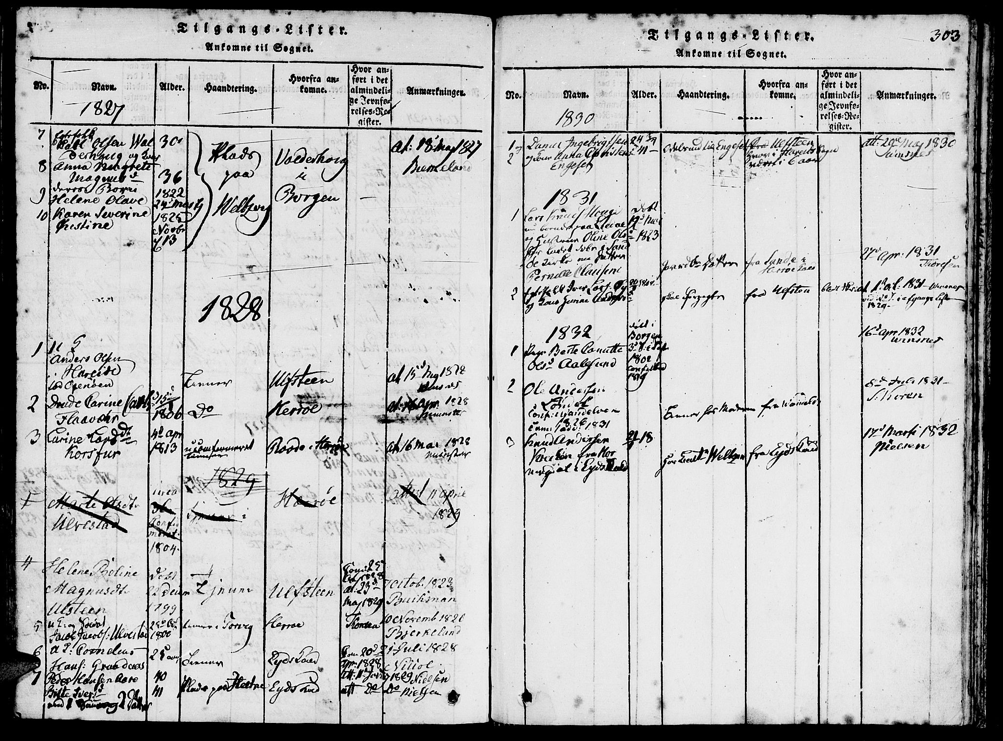 Ministerialprotokoller, klokkerbøker og fødselsregistre - Møre og Romsdal, AV/SAT-A-1454/511/L0138: Parish register (official) no. 511A05, 1817-1832, p. 303