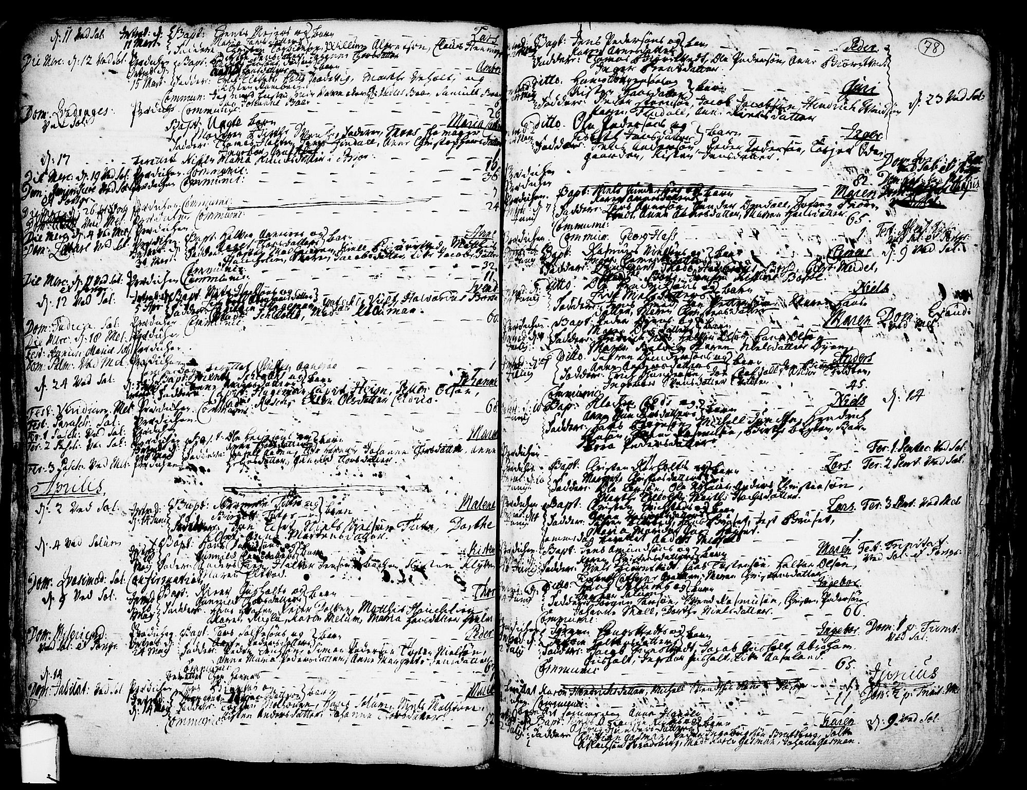 Solum kirkebøker, SAKO/A-306/F/Fa/L0002: Parish register (official) no. I 2, 1713-1761, p. 78