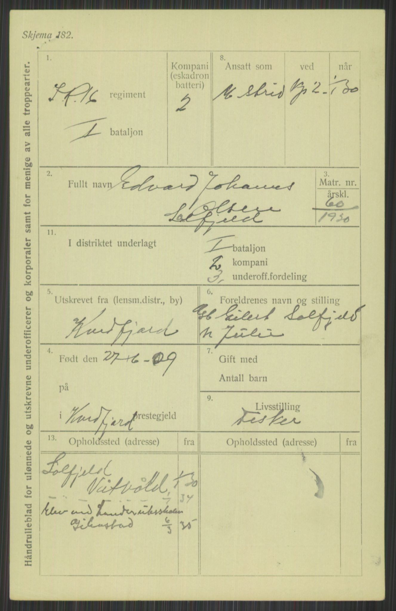 Forsvaret, Troms infanteriregiment nr. 16, AV/RA-RAFA-3146/P/Pa/L0014: Rulleblad for regimentets menige mannskaper, årsklasse 1930, 1930, p. 959